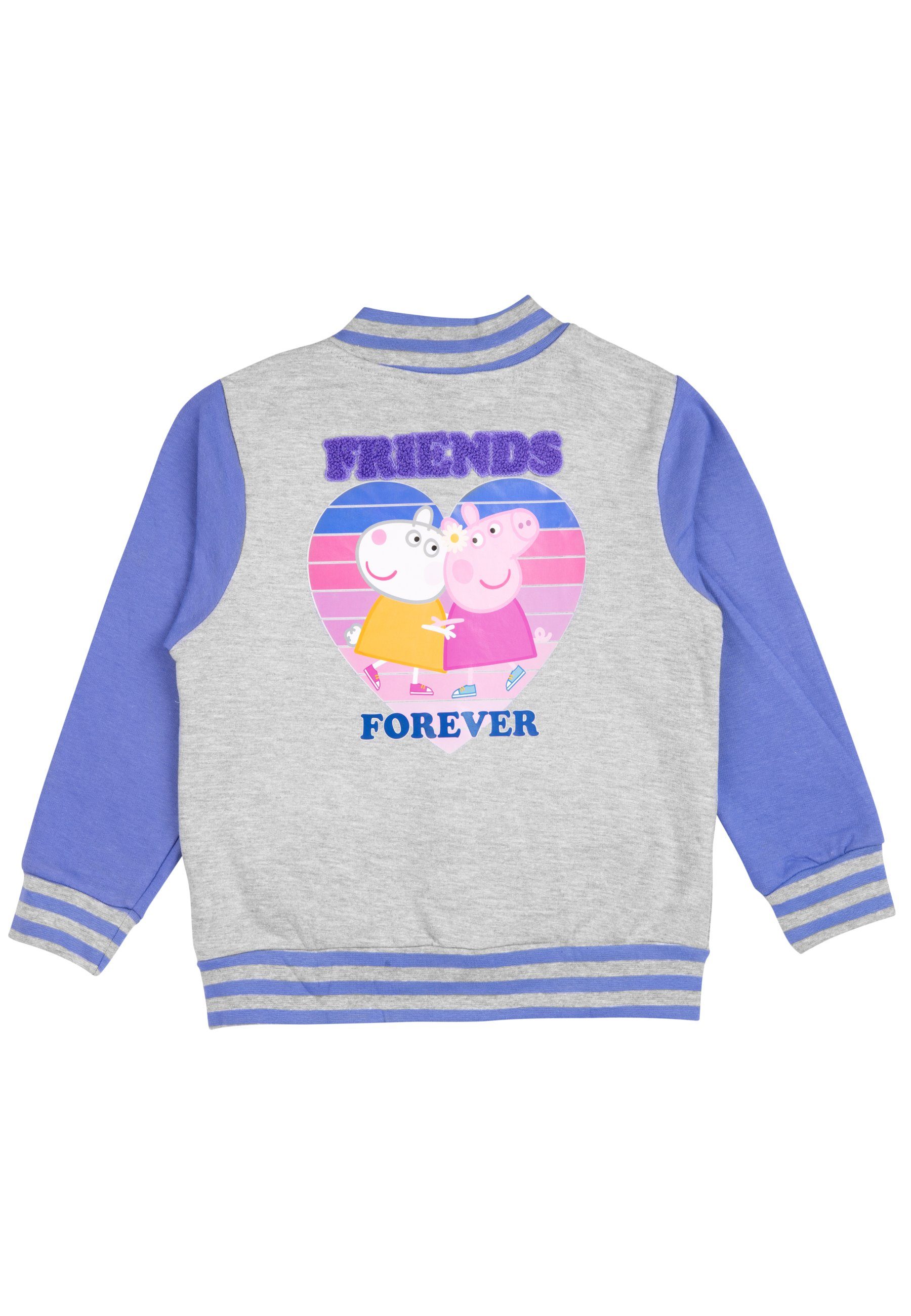 United Labels® Sweatjacke Peppa Wutz - Peppa & Luzie Locke - Collegejacke, Baseball, Retro