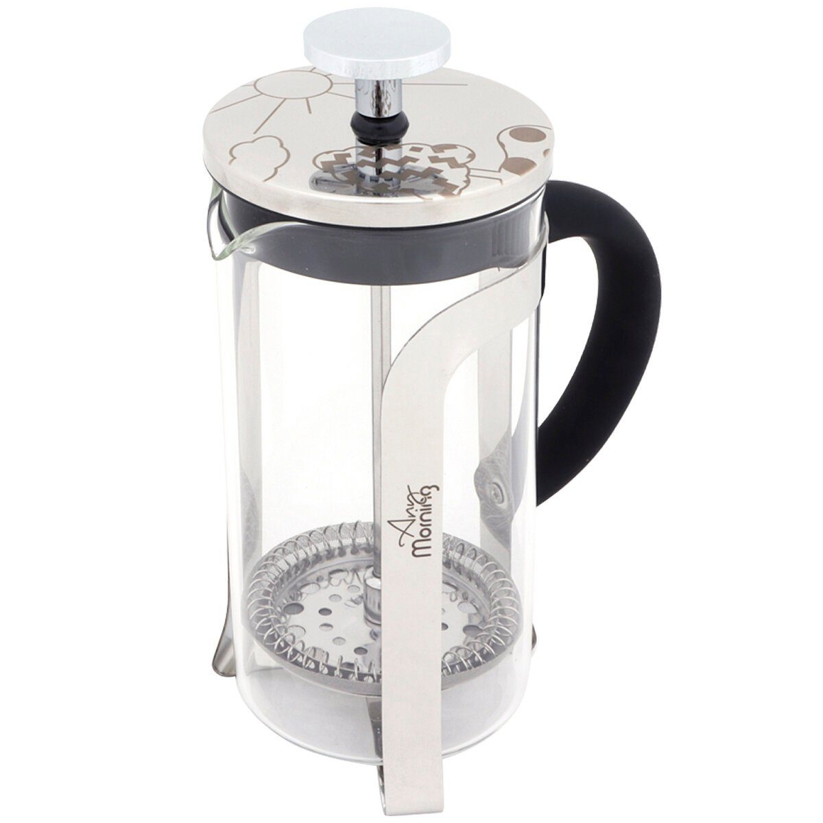 ANY MORNING French Press Morning Kanne Ml, French Kaffeebereiter, Any FY450 Press Silber 600