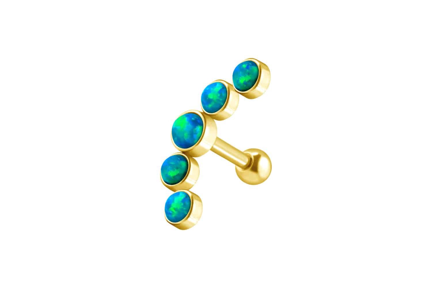 Piercing-Set Chirurgenstahl Ohrpiercing 5 SYNTHETISCHE OPALE