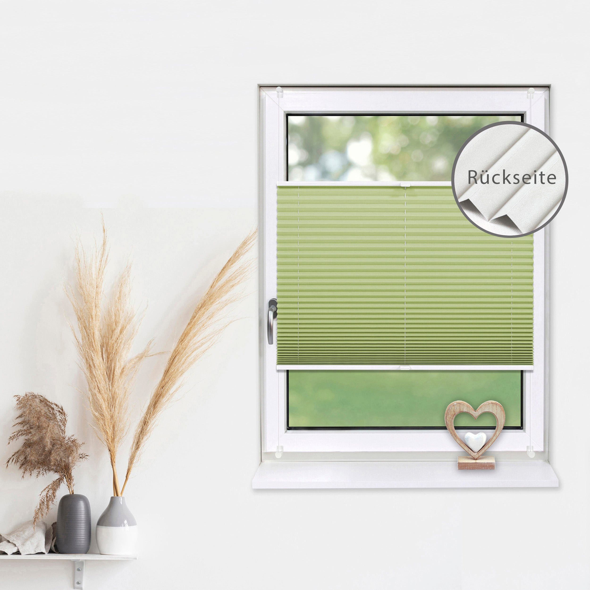Deco-Raum Plissee Thermo Basic, abdunkelnd, Klemmträger, auf dem Fenster-/Türrahmen, Klemmfix, einfache Montage, in verschiedenen Farben und Größen ohne Bohren