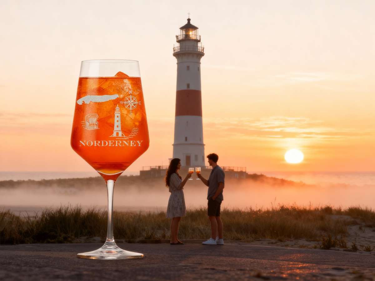 Valhalla Weinglas Insel Norderney mit eleganter Gravur 350 ml spülmaschinenfest, 1-tlg., Glas, Atemberaubende Darstellung