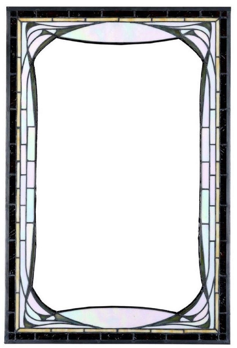Casa Padrino Wandspiegel Luxus Tiffany Wandspiegel Mehrfarbig 50 x H. 75 cm - Rechteckiger Jugendstil Wohnzimmer Spiegel - Schlafzimmer Spiegel - Garderoben Spiegel - Luxus Tiffany Möbel | Wandspiegel