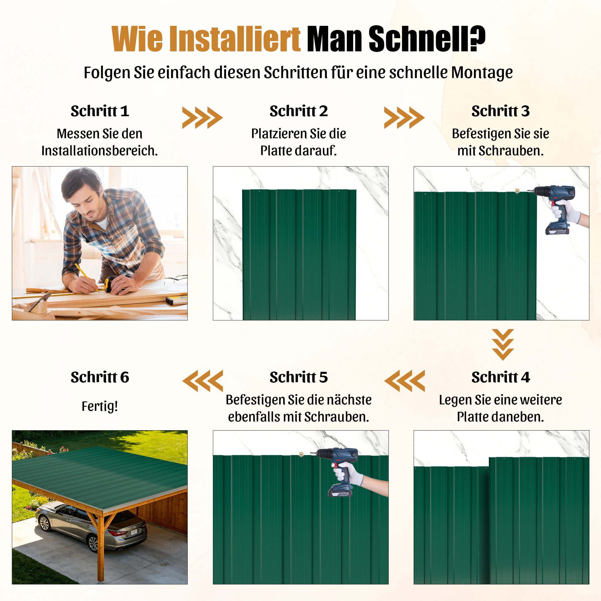 GIHAUVIA Trapezblech Blech Metall Dachblech Dach Platten Stahlblechdachplatten., (26-St) – Bild 5 von 5