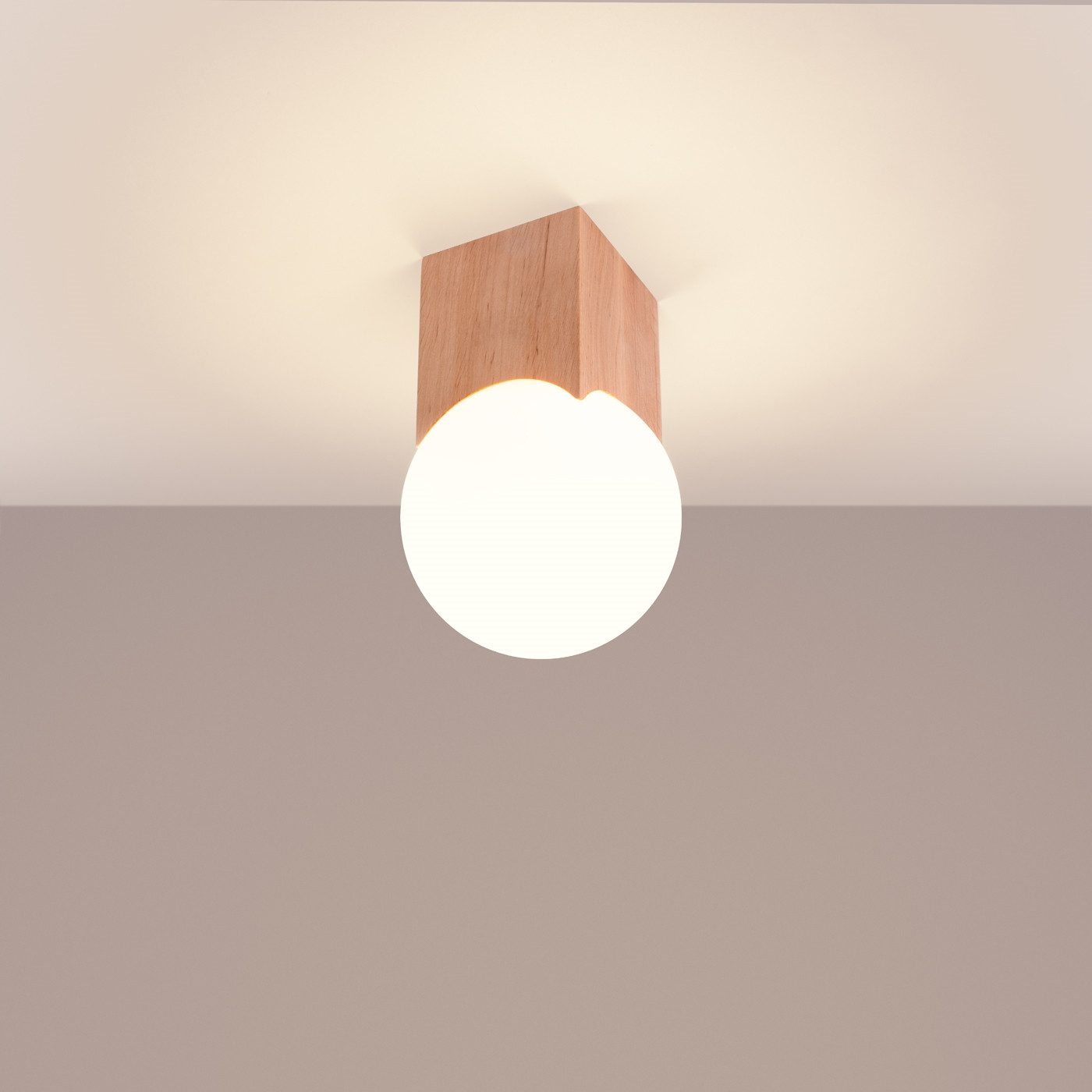 SOLLUX lighting Deckenleuchte Plafond Solis Naturholz, Nicht enthalten