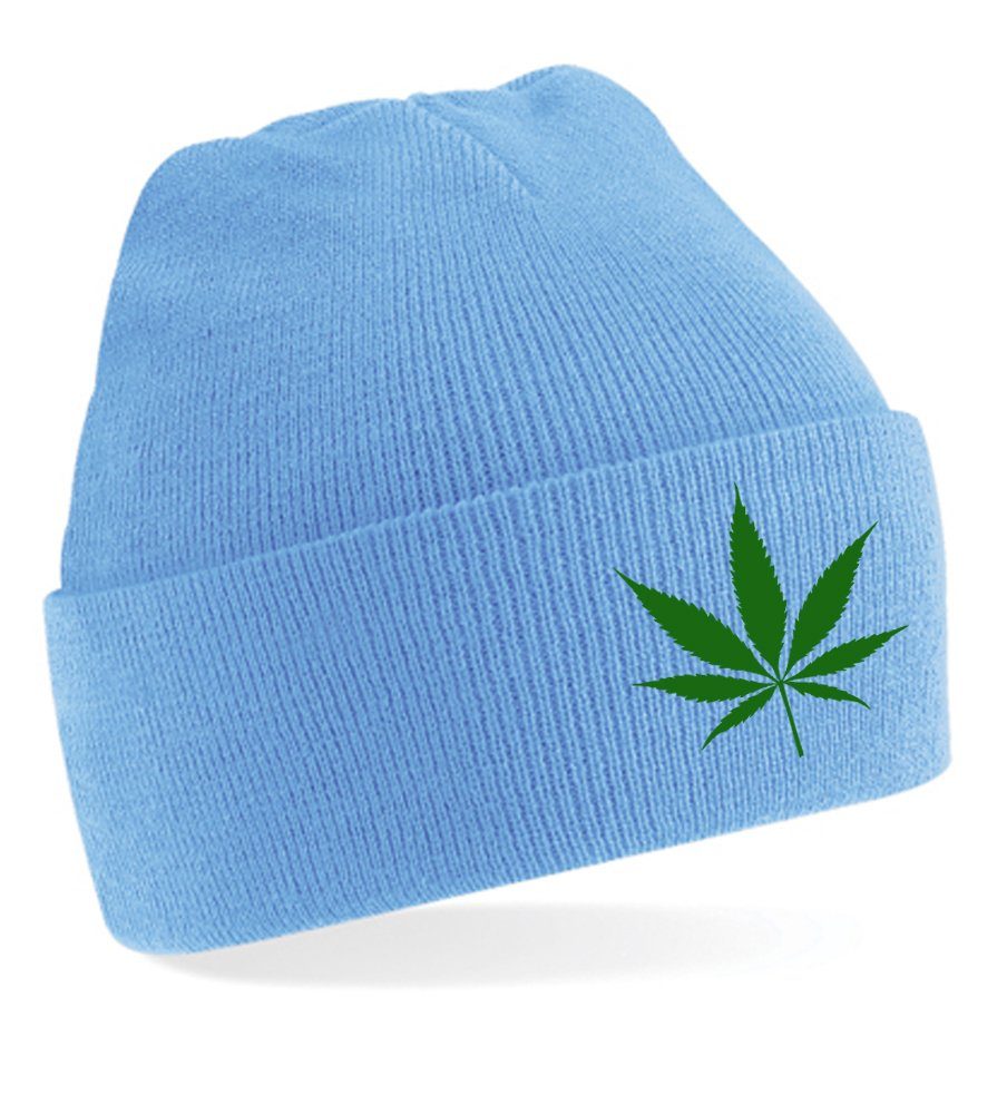 Brownie Mütze Cannabis & 420 Beanie Blondie Unisex hellblau Erwachsenen