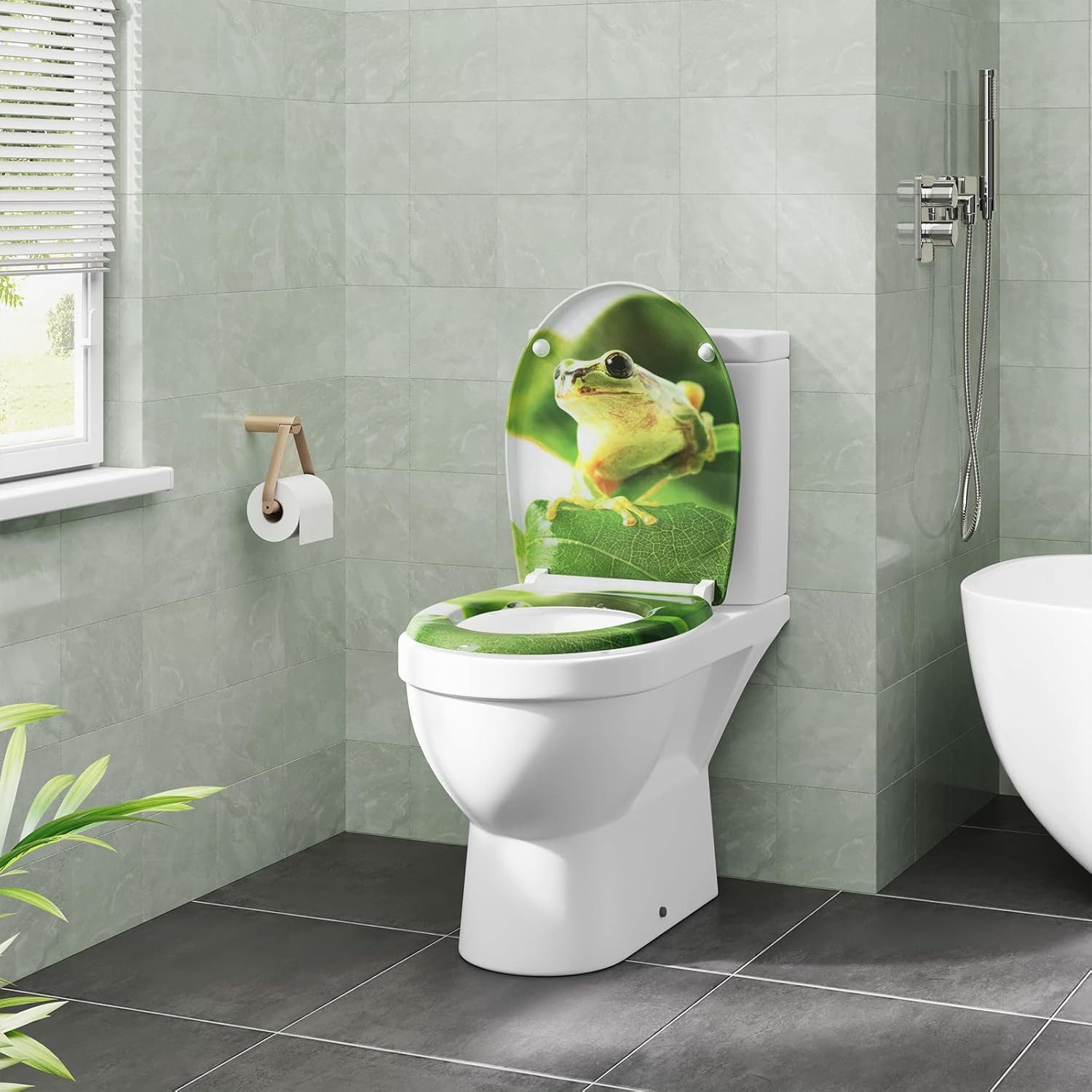 EUGAD WC-Sitz (1-St), Toilettendeckel mit Absenkautomatik O-förmige