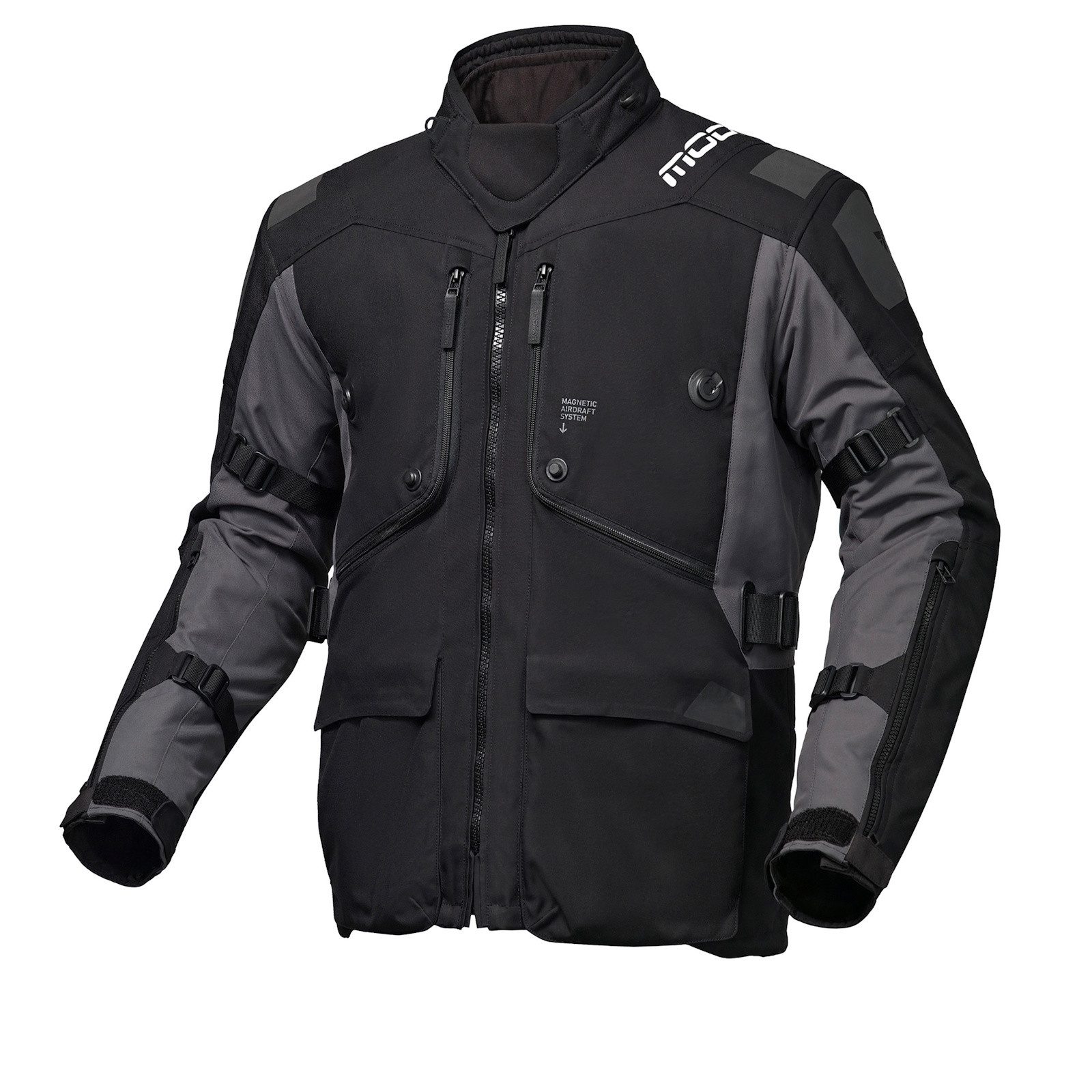 Modeka Motorradjacke Modeka Aeris II Textiljacke Schwarz / Dunkelgrau 8XL motorradjacke herren