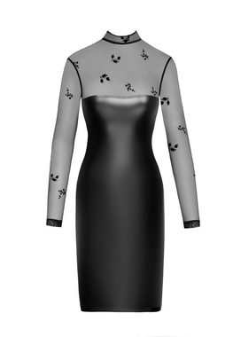 Noir Handmade Etuikleid Halblanges Powerwetlook Kleid F310 Wetlook-Midikleid & Tüll Made in EU