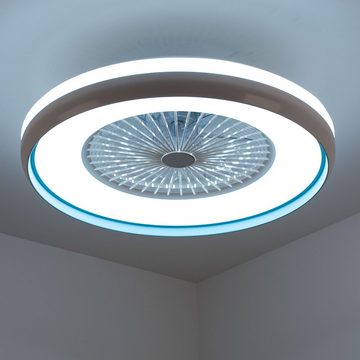 etc-shop Deckenventilator, LED Decken Ventilator Leuchte Fernbedienung Tageslicht Lampe Timer