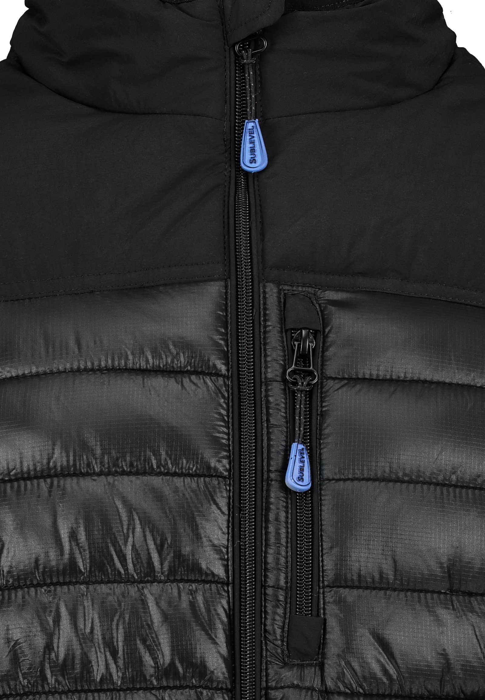 SUBLEVEL Steppjacke Herren Herbst Winter Jacke Steppjacke Kapuzenjacke Stehkragen Gesteppt