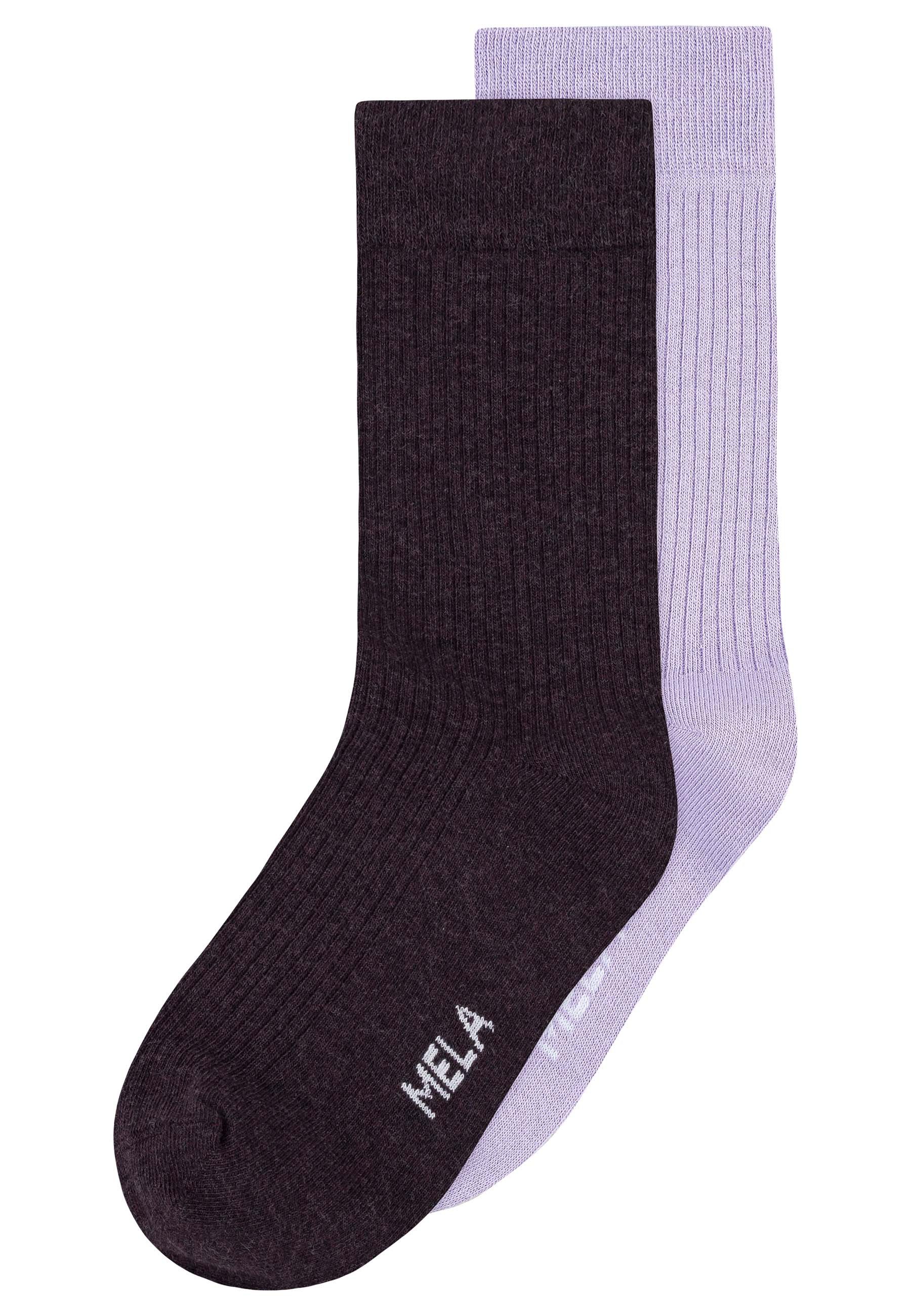 MELA Socken Gerippte Socken 2 Paare Frei von Polyester und Polyamid.