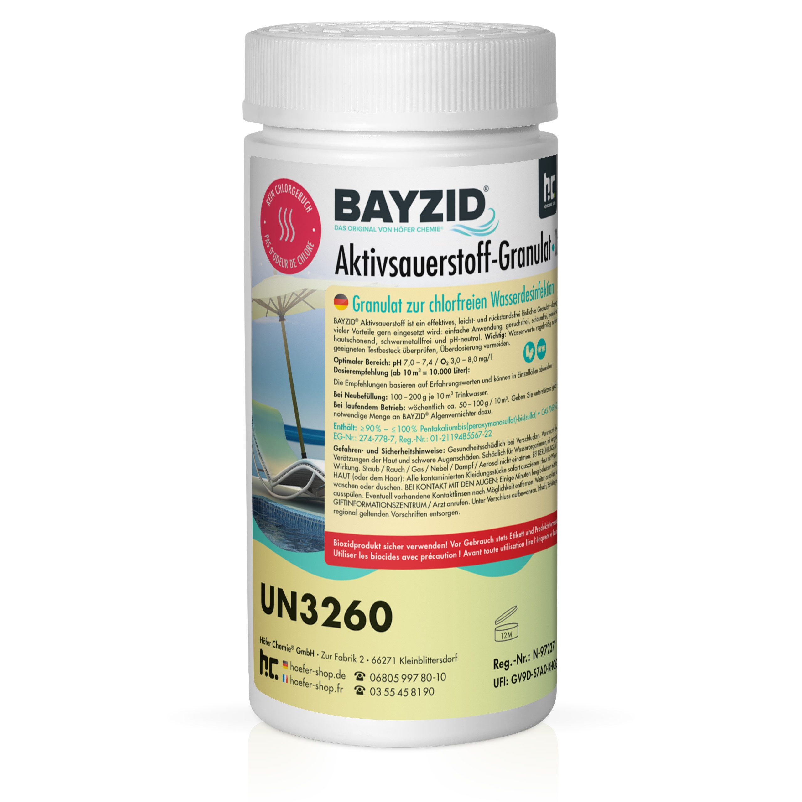 BAYZID Poolpflege 1 kg BAYZID® Aktivsauerstoff Granulat für Pools