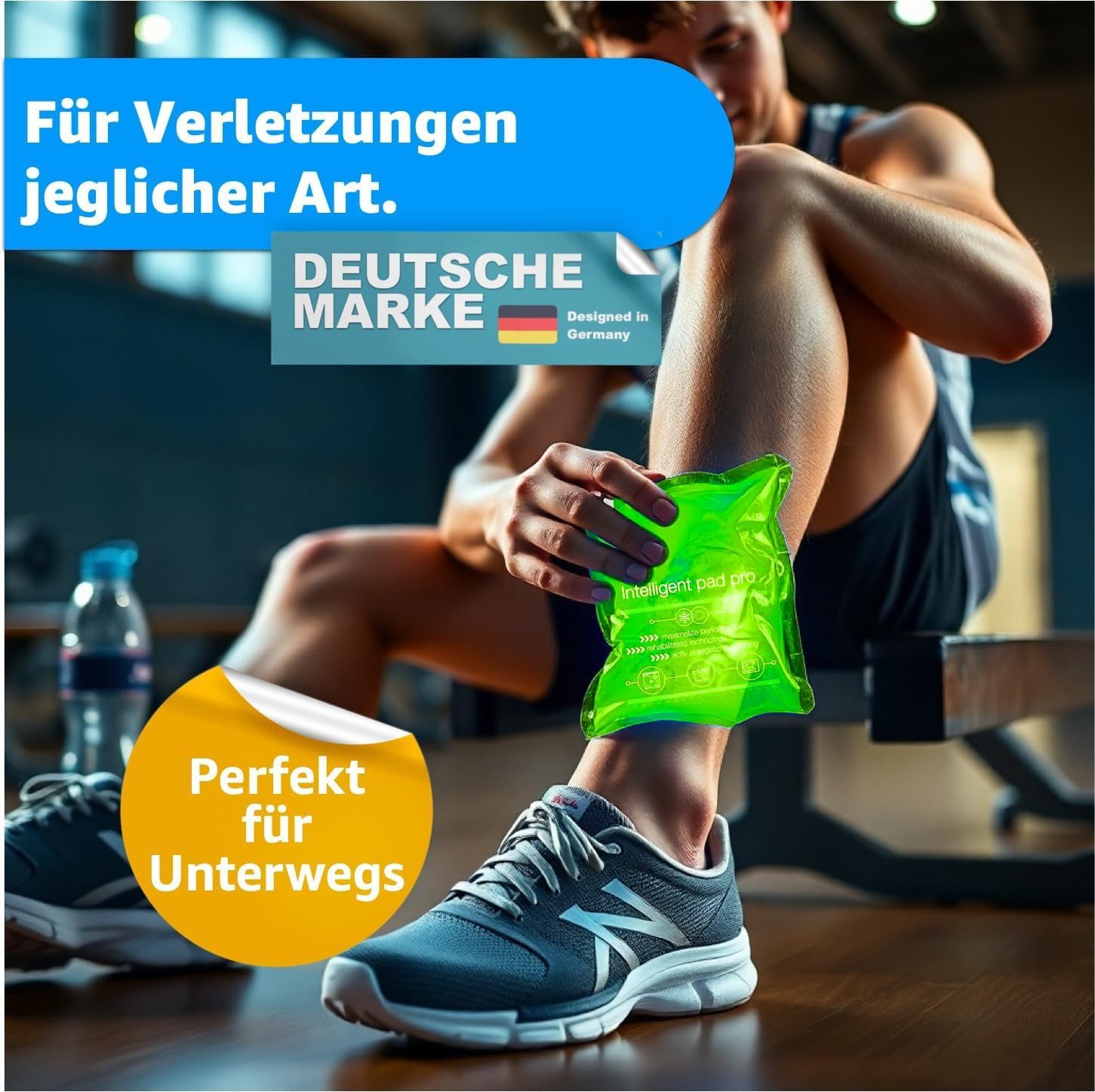 TK Gruppe Kalt-Warm-Kompresse Kühlpads - Gelkissen grün für Kühlbox Kühlschrank Kühltasche, 3er Set 2-tlg., 3x 15cm x 15cm, Mikrowelle geeignet / Wiederverwendbar