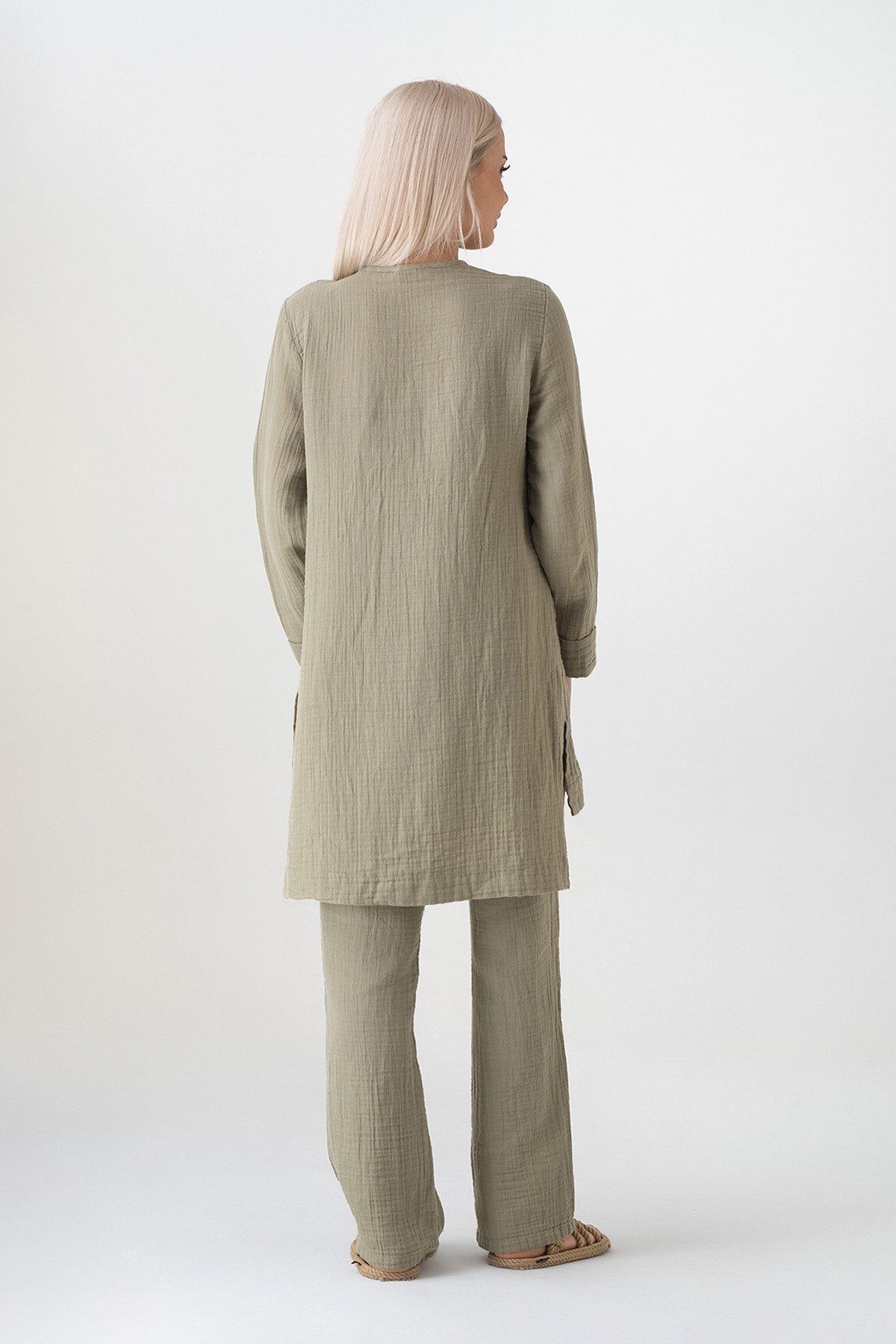 WENOR Hosenanzug Tunika Set aus Musselin 100 % Baumwolle Modest Fashion (2-tlg) – Bild 5 von 5