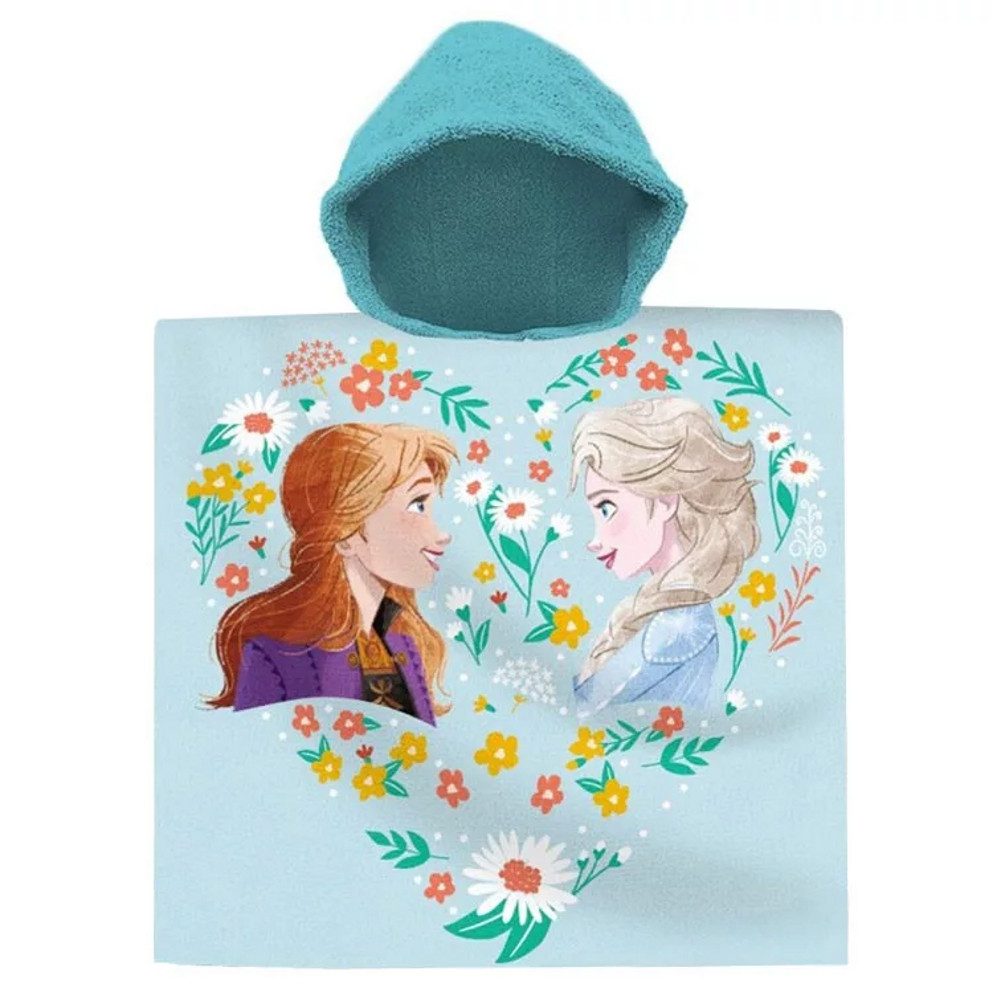 Disney Badeponcho Eiskönigin Frozen Kapuzen Poncho Badetuch Baumwolle Bademantel Urlaub, Kapuze