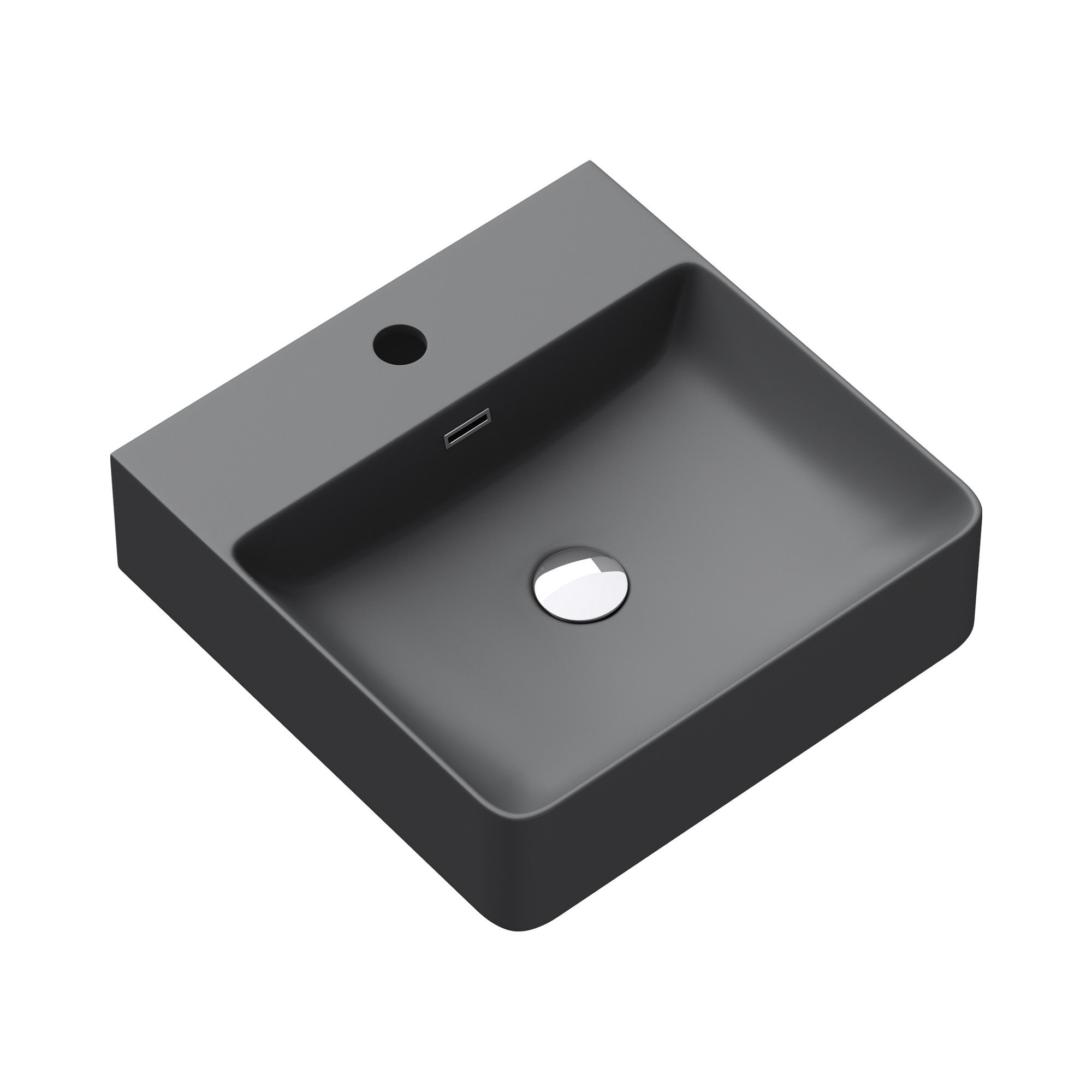 doporro Waschbecken keramik Aufsatzwaschbecken eckig Waschtisch weiß/Anthra günstig online kaufen