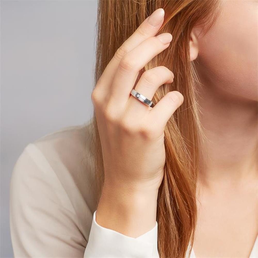 Vivo Silberring Biocolor mit Glanzrille und Zirkoniabesatz R8597cz günstig online kaufen
