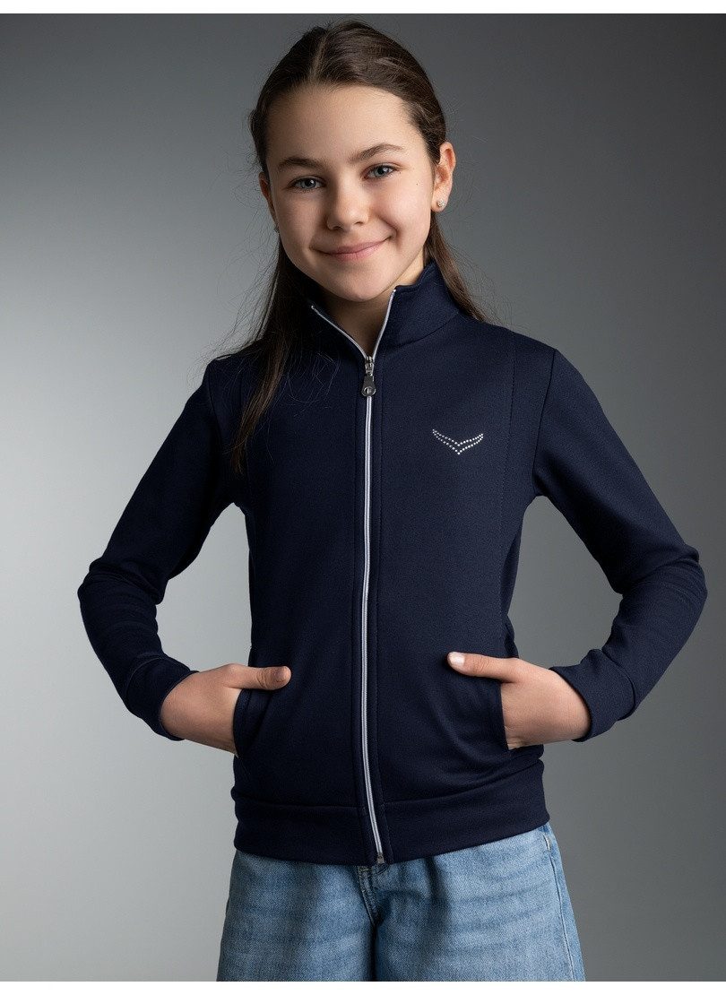 Trigema Sweatjacke TRIGEMA Jacke veredelt mit Kristallsteinen (1-tlg)