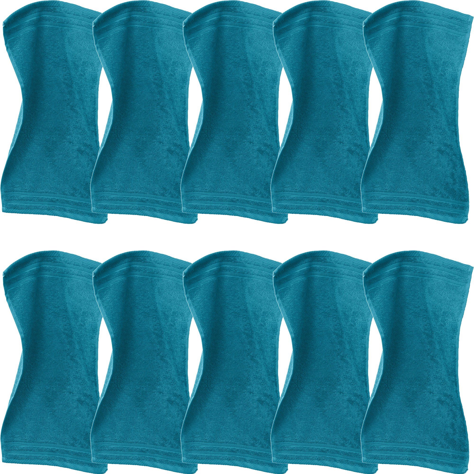 Erwin Müller Gästehandtuch Gästetuch "Heidelberg" 10er-Pack, Frottier, Walk-Frottier Uni