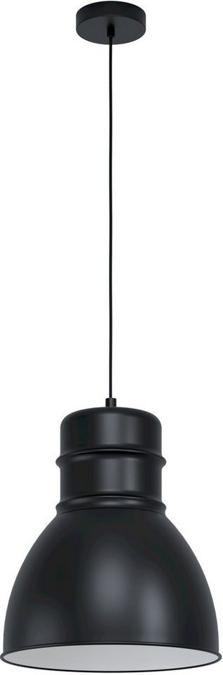 EGLO Hängeleuchte EBURY, Leuchtmittel wechselbar, ohne Leuchtmittel,  Hängeleuchte in schwarz und weiß aus Stahl - exkl. E27 - 60W