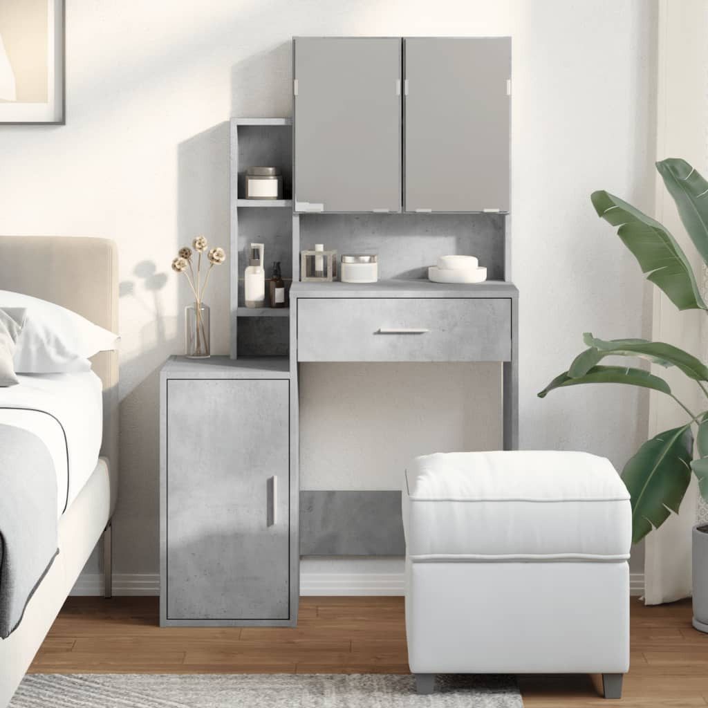 vidaXL Schminktisch Schminktisch mit Schrank Betongrau günstig online kaufen