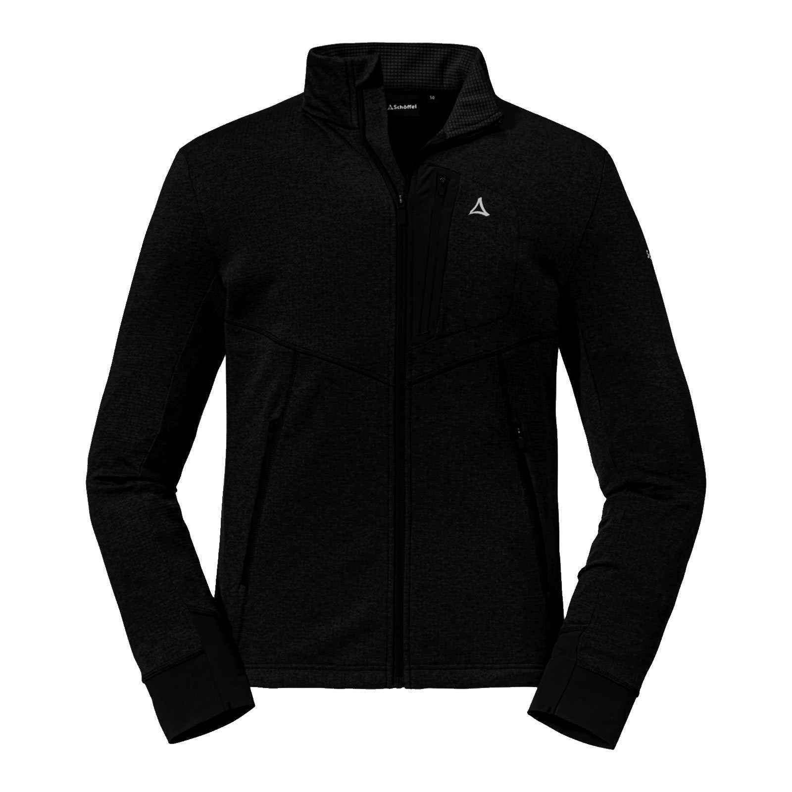 black Ärmelbündchen elastischen mit 9990 Schöffel Fleecejacke Jacket Rotwand M Fleece