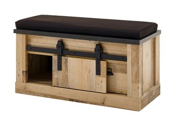 Furn.Design Garderoben-Set Stove, (Flurgarderobe in Used Wood Vintage, 160 x 201 cm), mit Schiebetür und Soft-Close