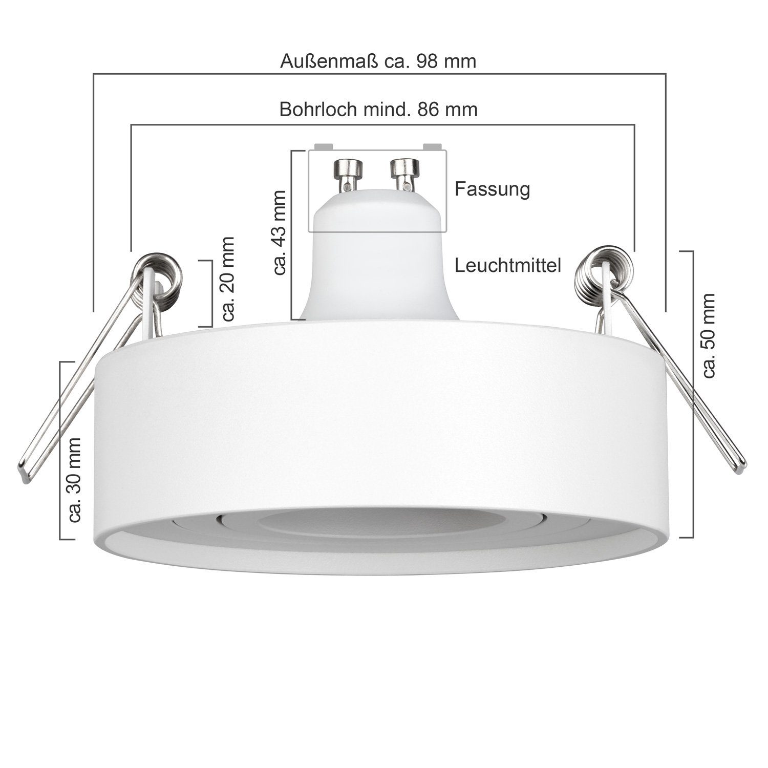 Set in 3W LEDANDO Einbaustrahler LEDANDO LED von weiß GU10 - 10er LED Einbaustrahler RGB LED mit