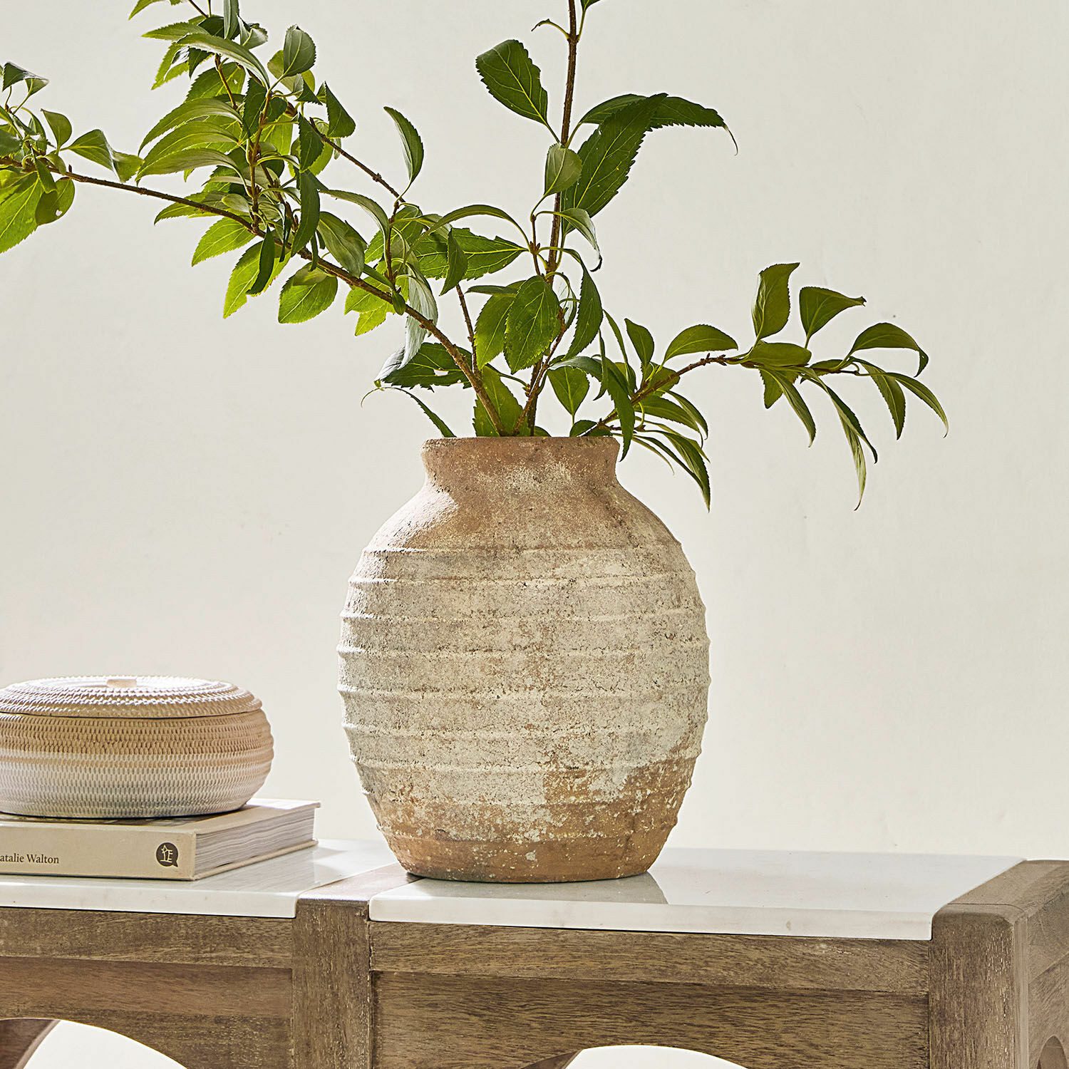 Mirabeau Tischvase Vase Sibinna braun/weiß