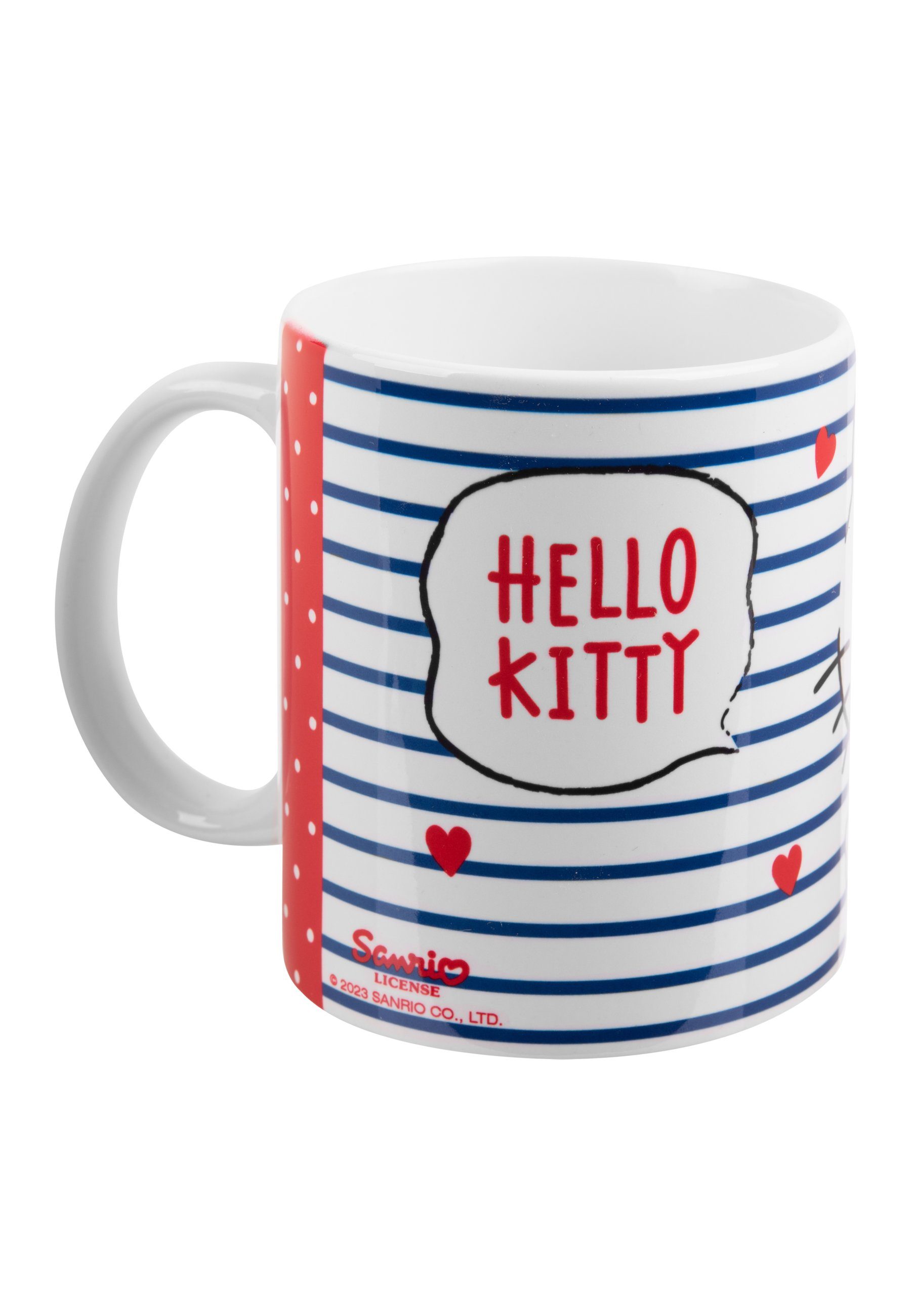 Labels® Porzellan - Becher Hello - 320 Kitty Tasse United Tasse Hearts Kaffeetasse ml,