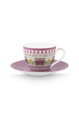 PiP Studio Espressotasse Lily&Lotus Espressotasse m.U. lila 120ml 4tlg, Porzellan