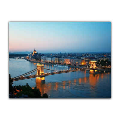 Bilderdepot24 Leinwandbild Budapest Skyline bei Nacht, Städte