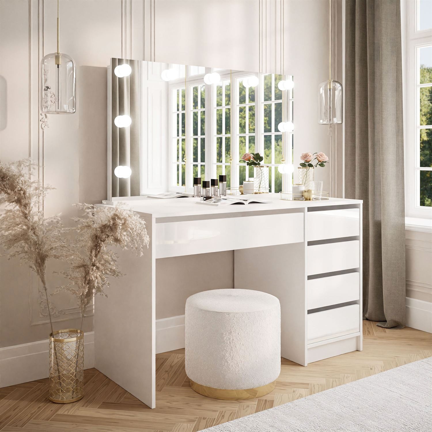 Lookway Schminktisch MADA ELITE mit Spiegel und LED Beleuchtung (1x Schreib günstig online kaufen