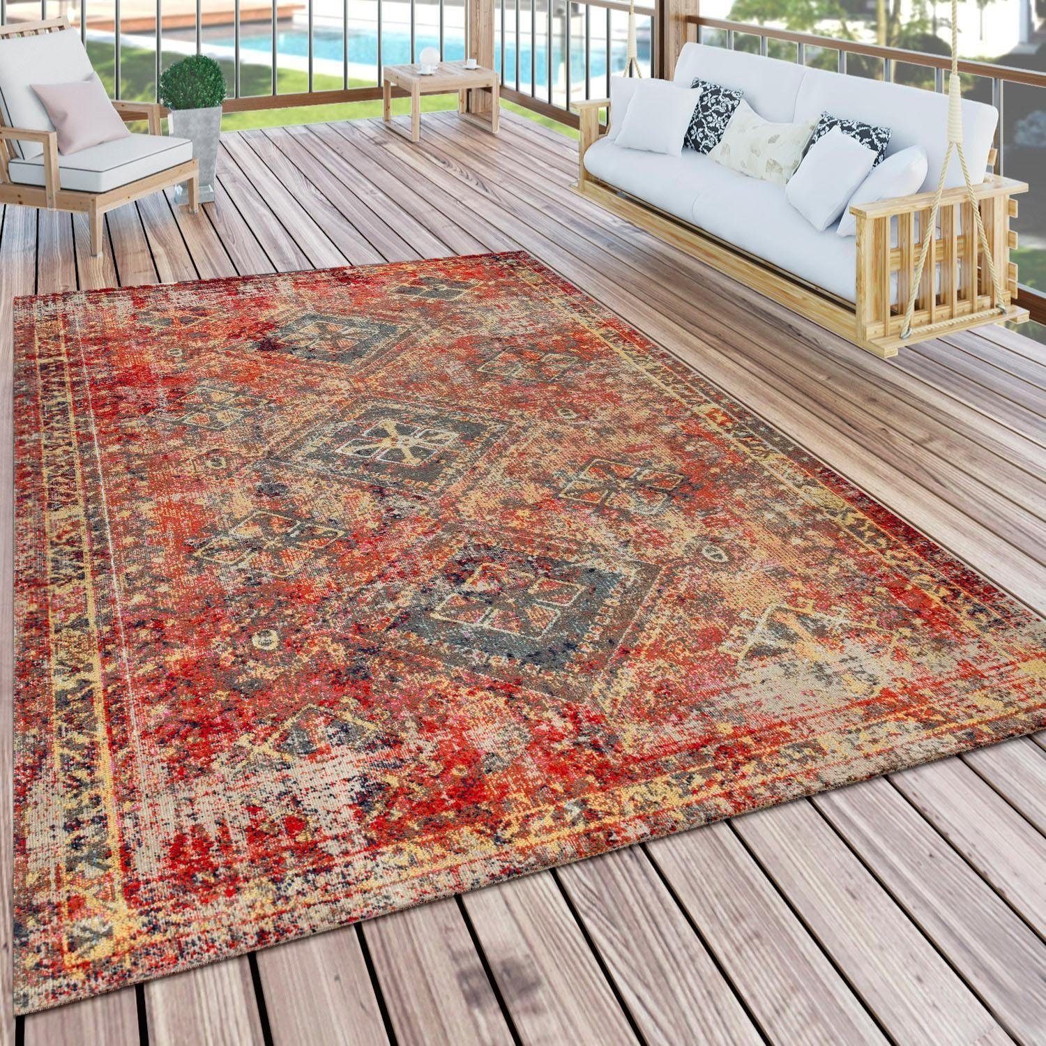 geeignet, Artigo Home, rechteckig, und In- Vintage 4 Höhe: Outdoor Design, Paco Wohnzimmer mm, Teppich Orient-Optik, 432,