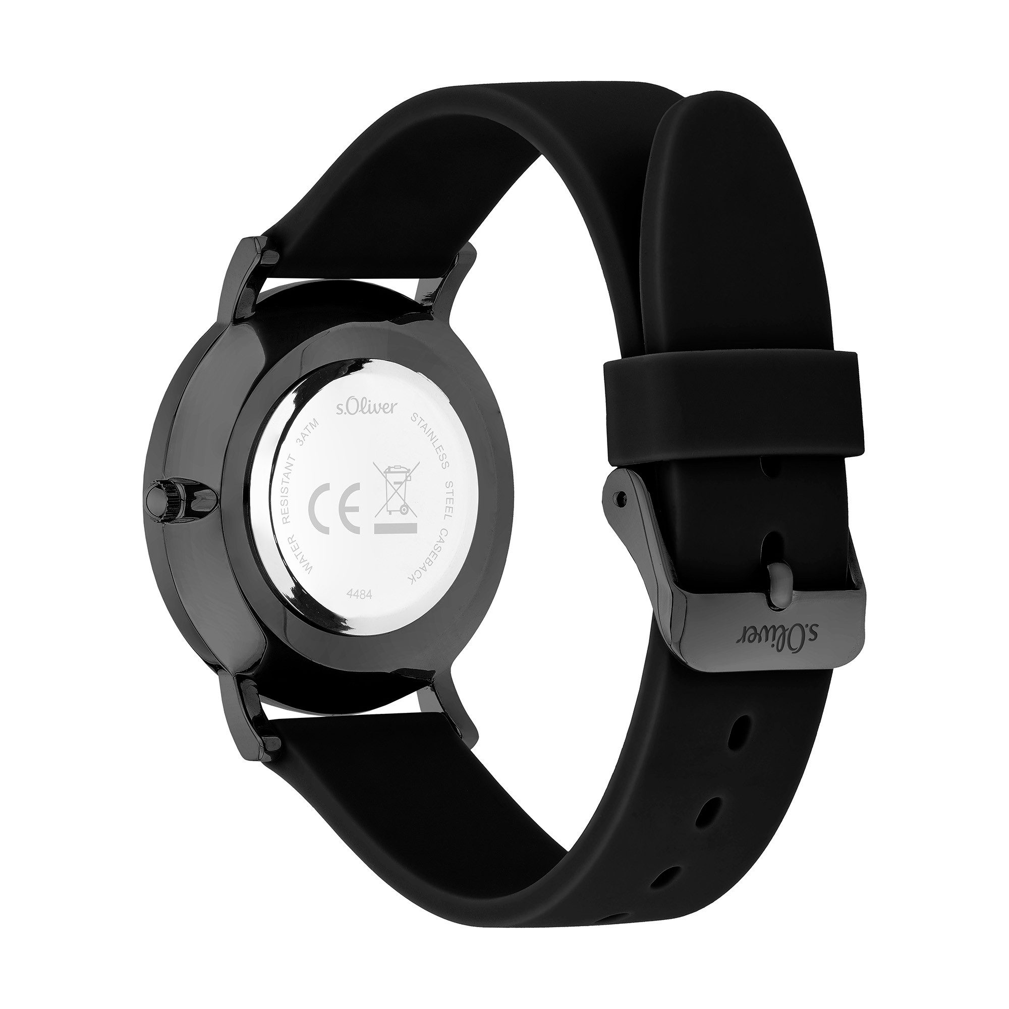s.Oliver Quarzuhr Modern Statement SO-4484-PQ, Armbanduhr, Damenuhr, Silikonarmband, analog