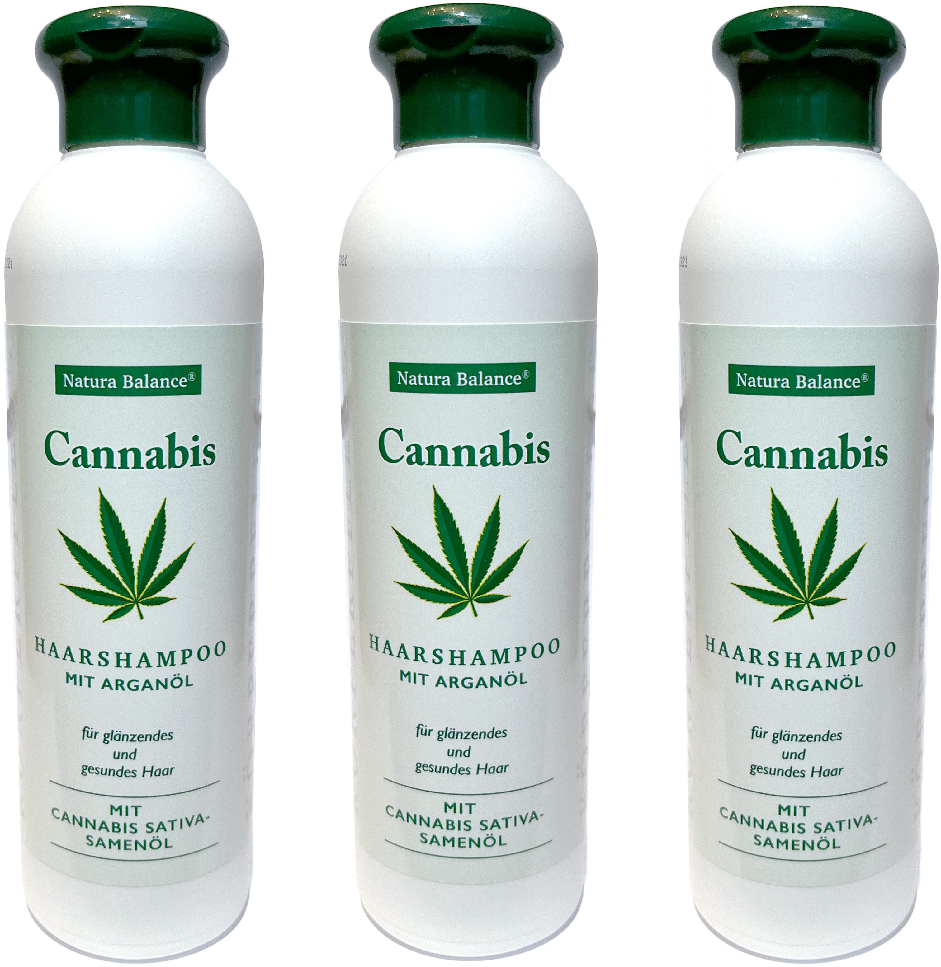 Natura Balance Haarshampoo 3x 250ml Shampoo Cannabis Arganöl Hanföl Haarpflege Pflege, Haarshampoo Arganöl Cannabis Hanföl