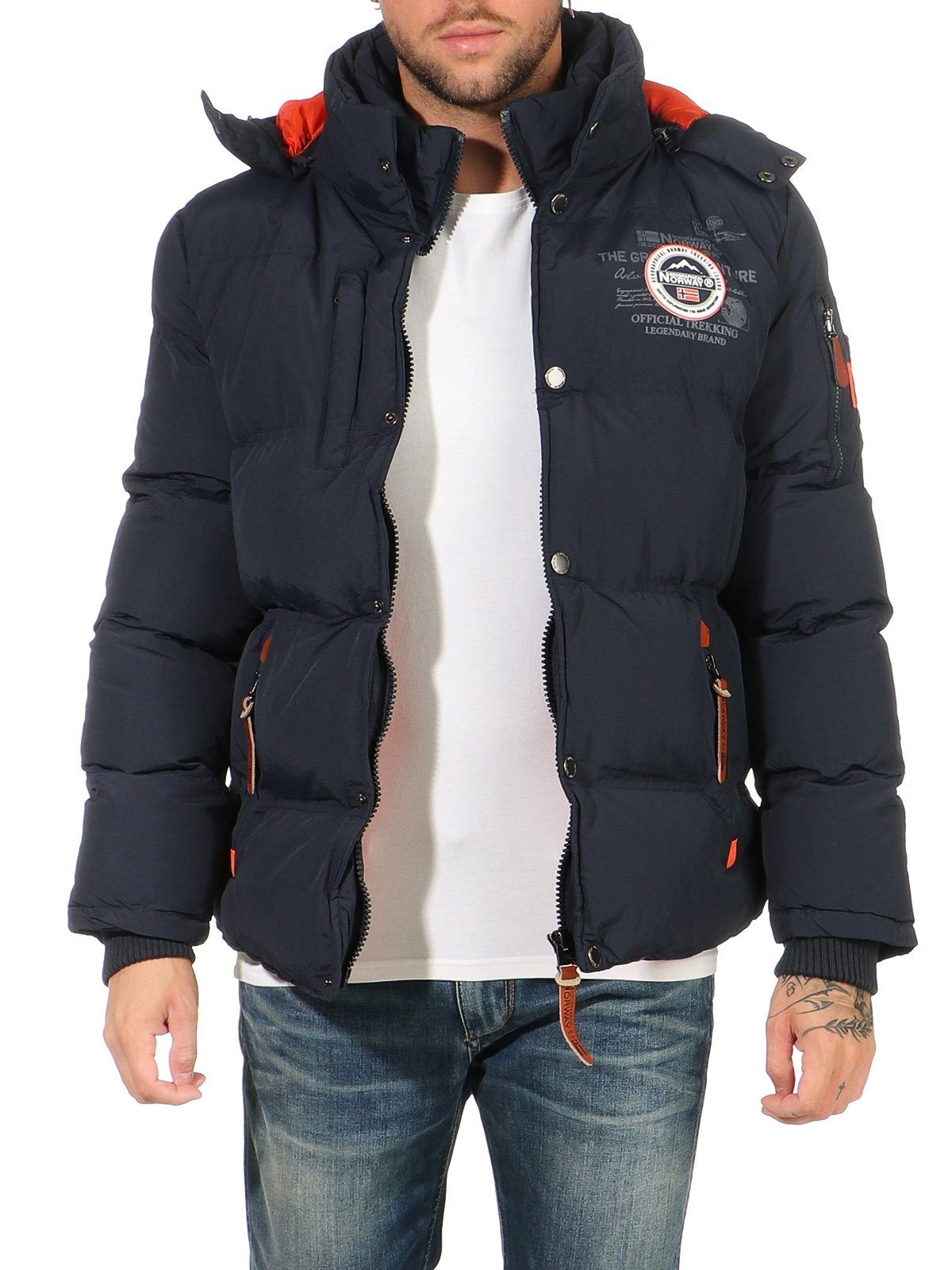 Geographical Norway Winterjacke Herren Steppjacke mit abnehmbarer Kapuze, m günstig online kaufen