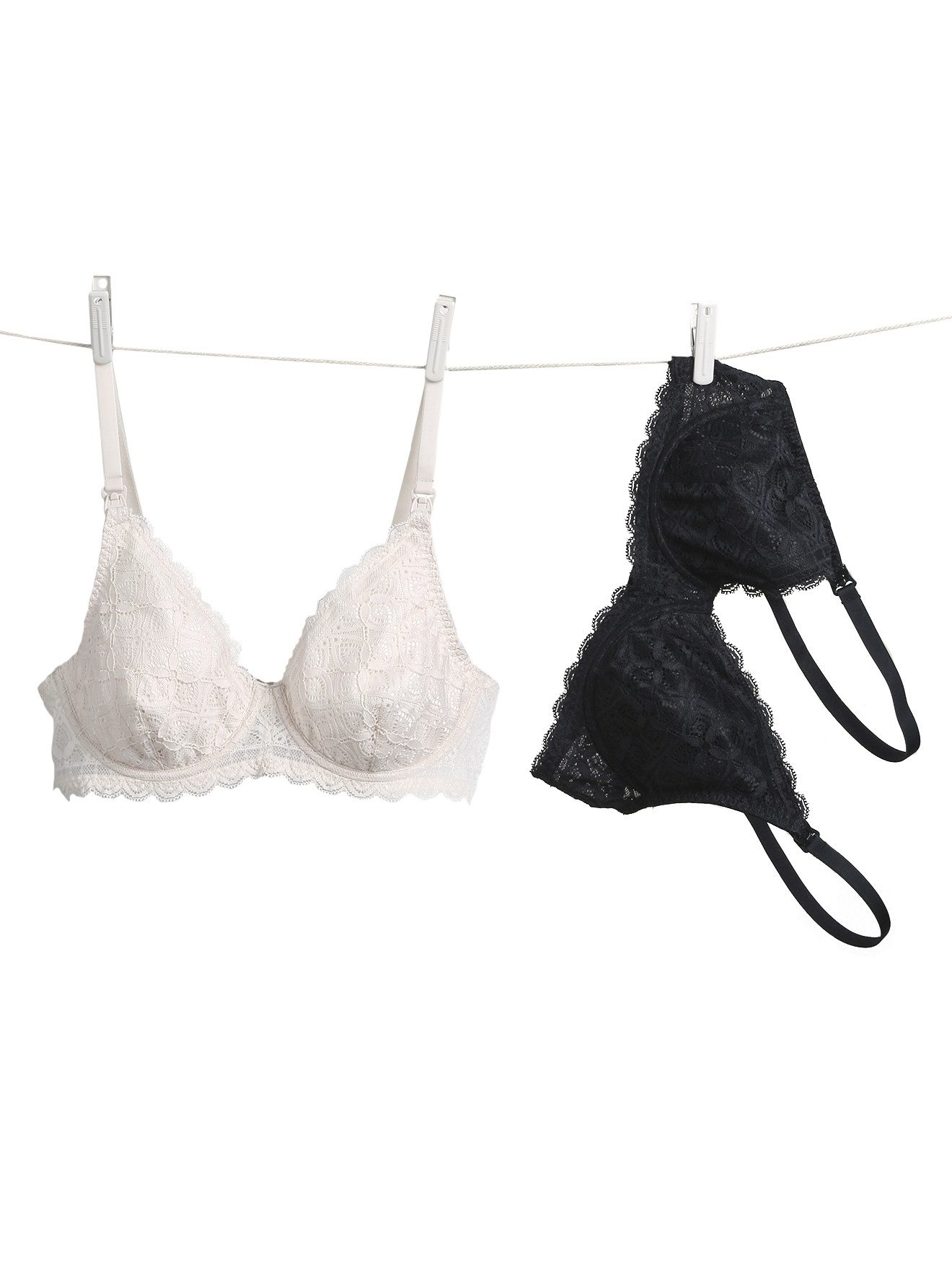 vertbaudet Still-BH Still-BHs mit Spitze und Bügeln 2er-Pack günstig online kaufen