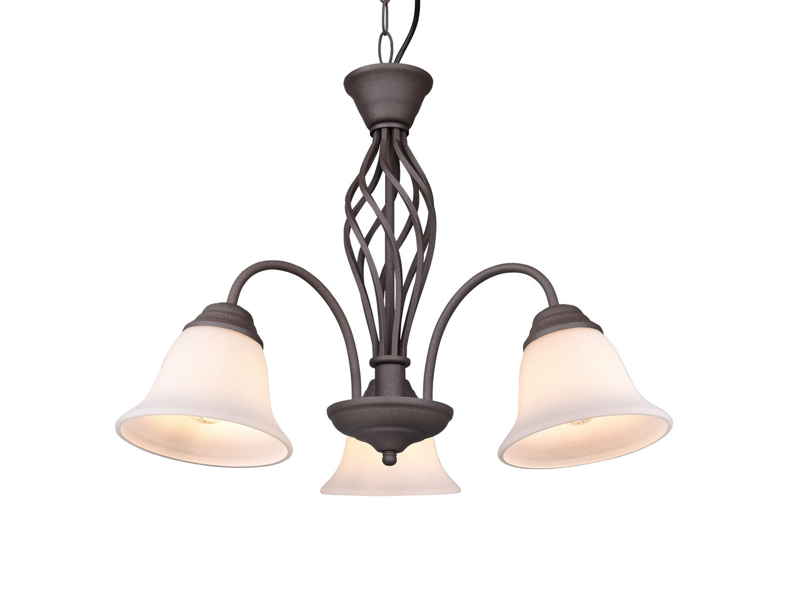 TRIO Leuchten LED Pendelleuchte dreiflammig Ø 55cm inkl. E14 LEDs, LED wechselbar, Warmweiß, große Landhausstil Esstisch-Lampe, Esszimmerlampe hängend