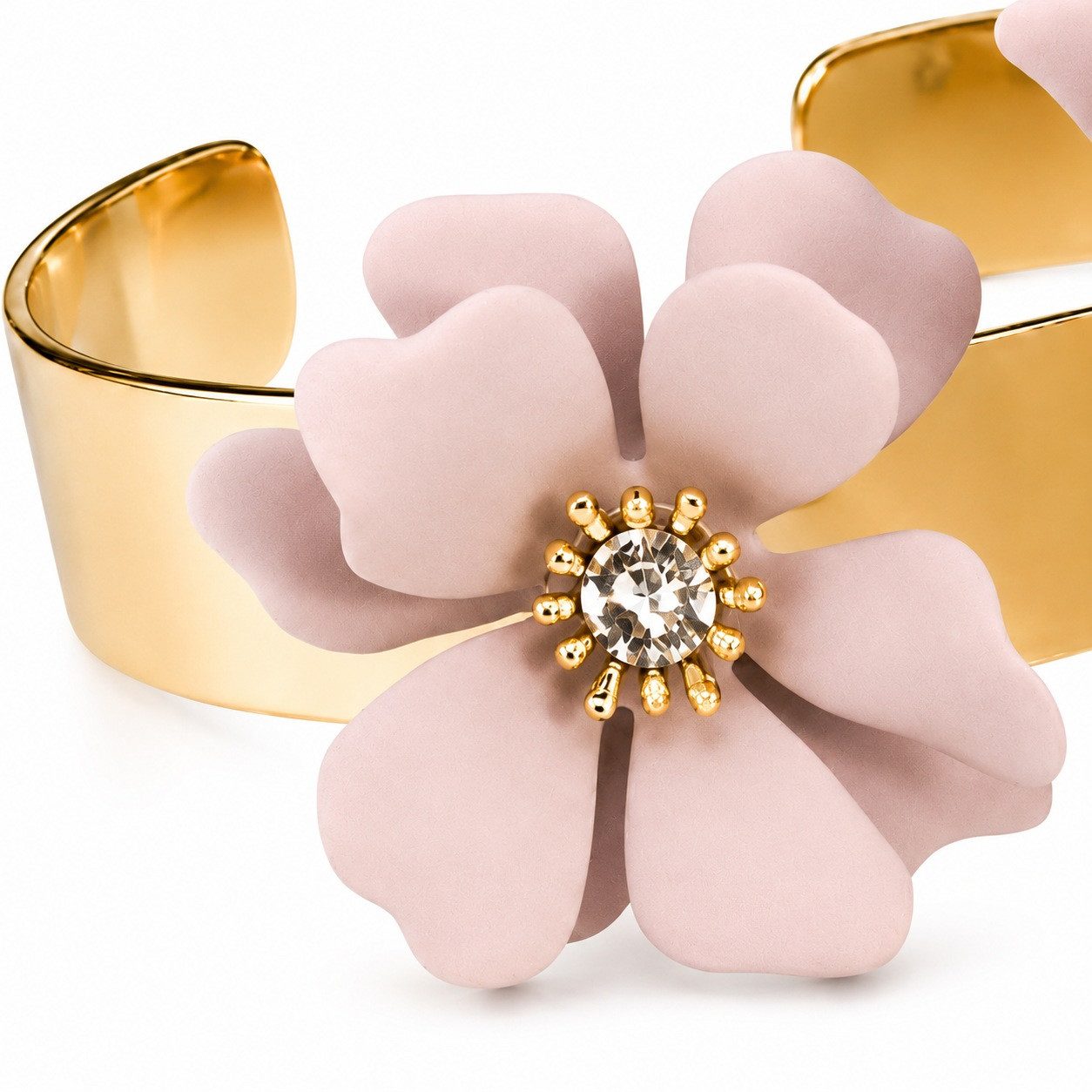 LUISIA® Armreif Armspange "Nelia" mit Blumen (inkl. Schmuckbox), 16 Karat vergoldet