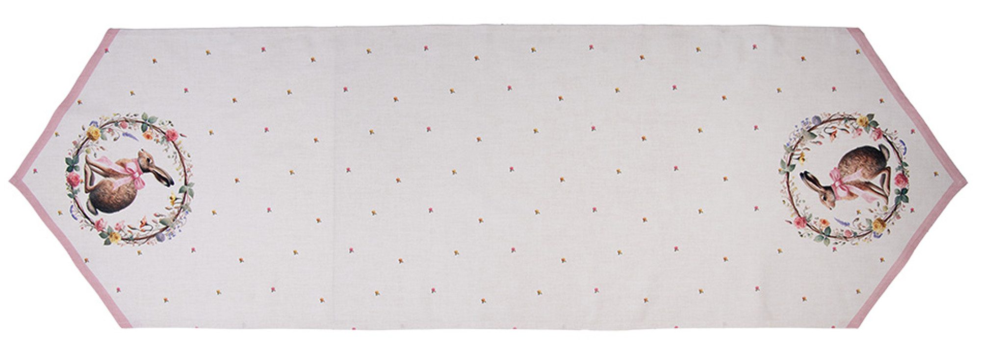 Clayre & Eef Tischläufer Easter Whispers Collection (1-tlg, 1-teilig), Tischläufer Tischdecke ca.50x160cm Baumwolle