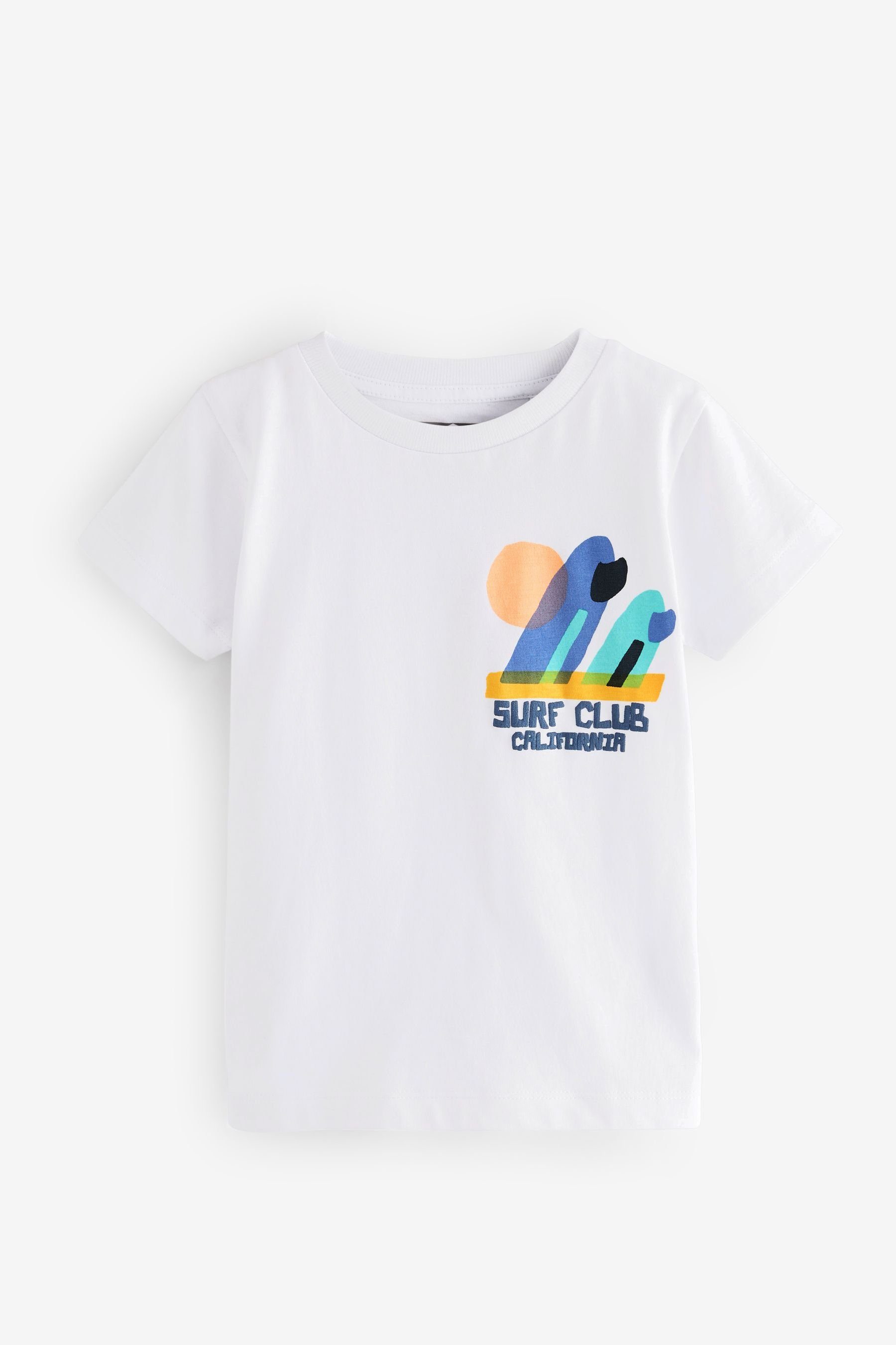 Kurzarm-T-Shirt (1-tlg) Surf T-Shirt White Next Figurenmotiv mit