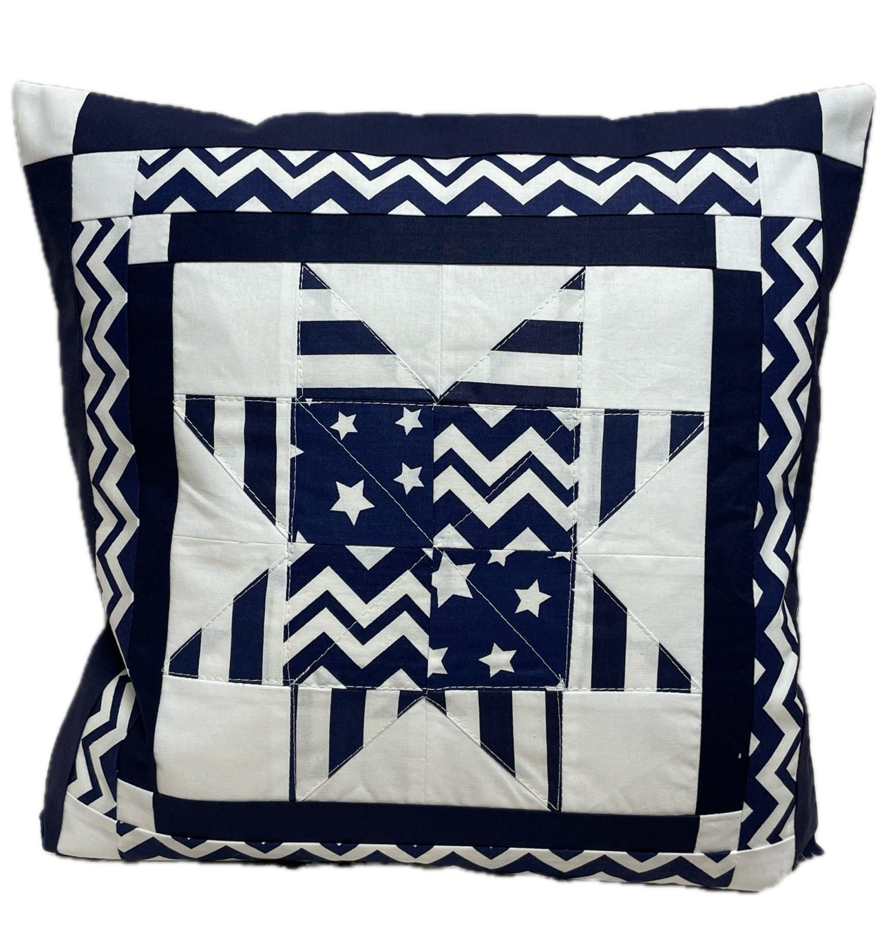 Ammerkind Dekokissen Patchwork Kissenbezug *Stern*, Kissenhülle ohne Füllung, 100% Handgefertigt in Deutschland