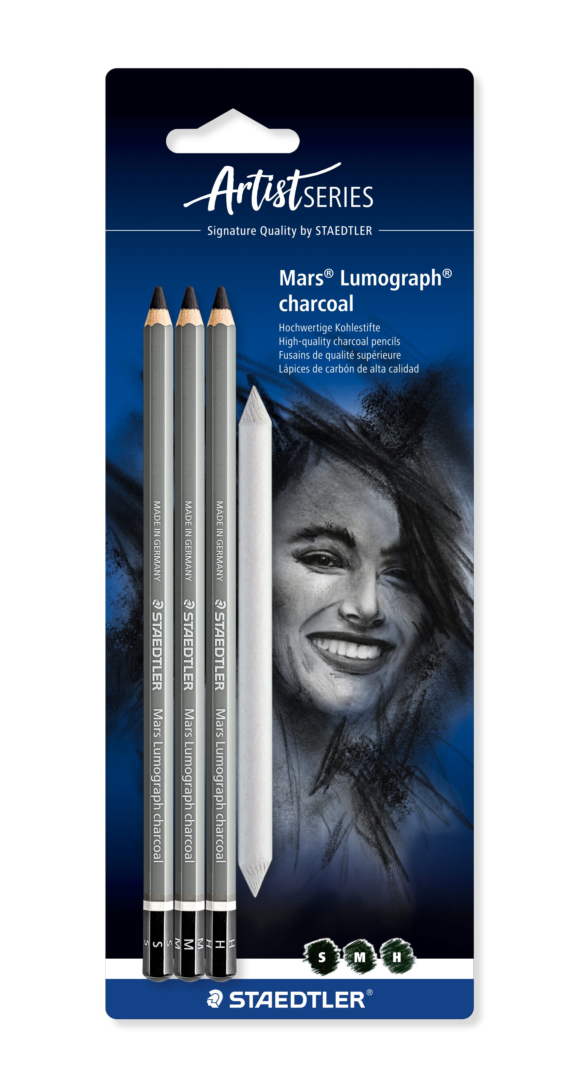 STAEDTLER Bleistift SBK4 STAEDTLER Kohlestift Mars Lumograph charcoal, 4er Blister