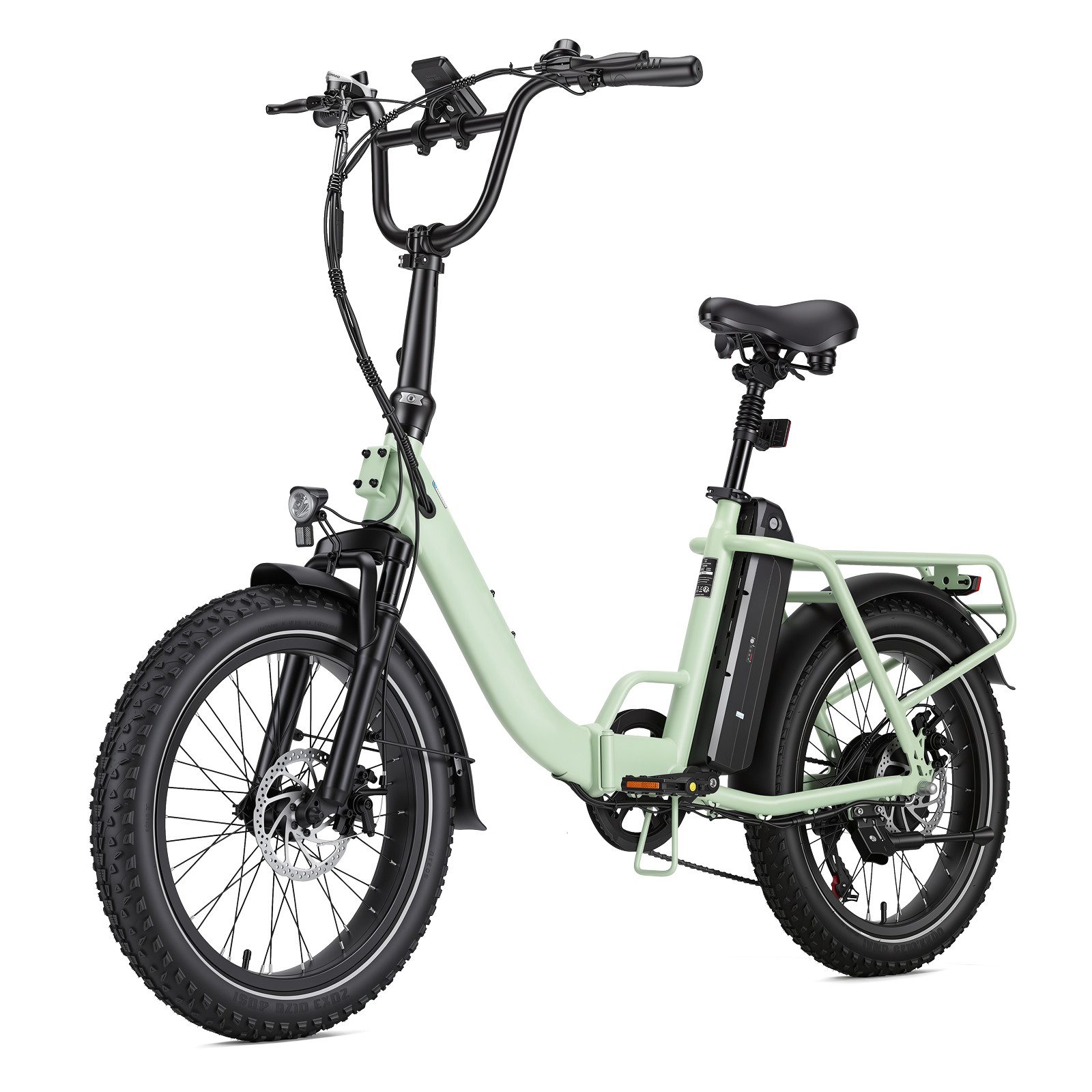 OOTD E-Bike Falt-E-Bike 20" × 3,0 Fatreifen, 48V 15Ah Akku bis 75km, Shimano 7-Gang, 7 Gang Shimano, Kettenschaltung, faltbarer Rahmen