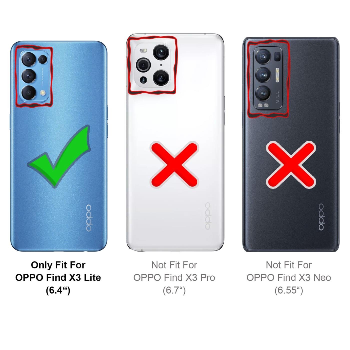 CoolGadget Handyhülle Book Case Handy Tasche für OPPO Find X3 Lite 6,43 Zoll, Hülle Klapphülle Flip Cover für Find X3 Lite Schutzhülle stoßfest
