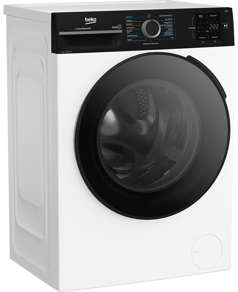 BEKO Waschmaschine BM3WFU3741R, 7 kg, 1400 U/min, AddXtra Nachlegefunktion, Hygiene+ (allergikergeeignet), Coldwash