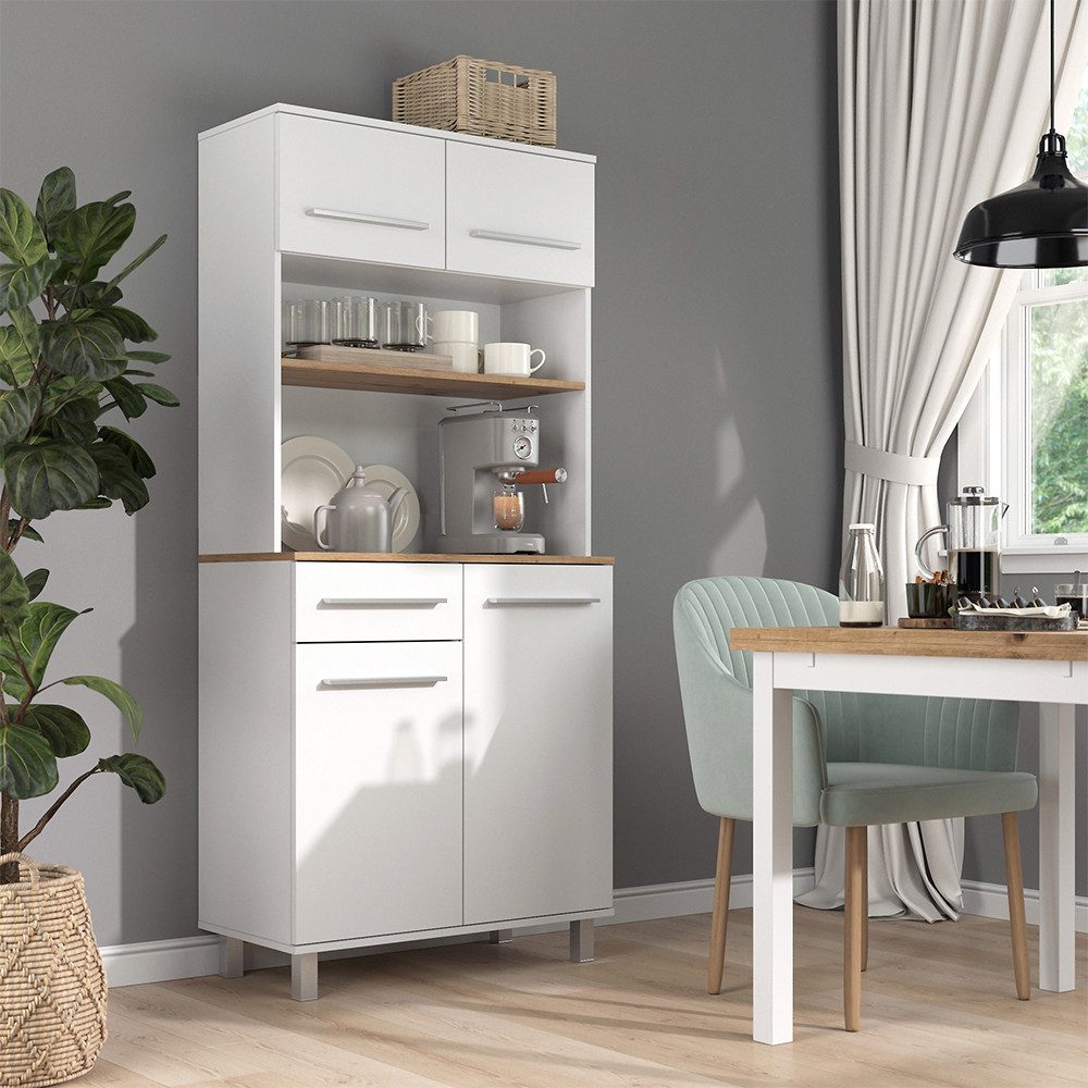 Vicco Küchenbuffet Pure, Weiß/Artisan, 80.2 x 40.5 cm