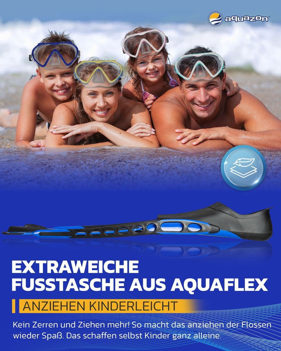 AQUAZON Flosse ADVENTURE PRO Schnorchelflossen, Taucherflossen für Erwachsene