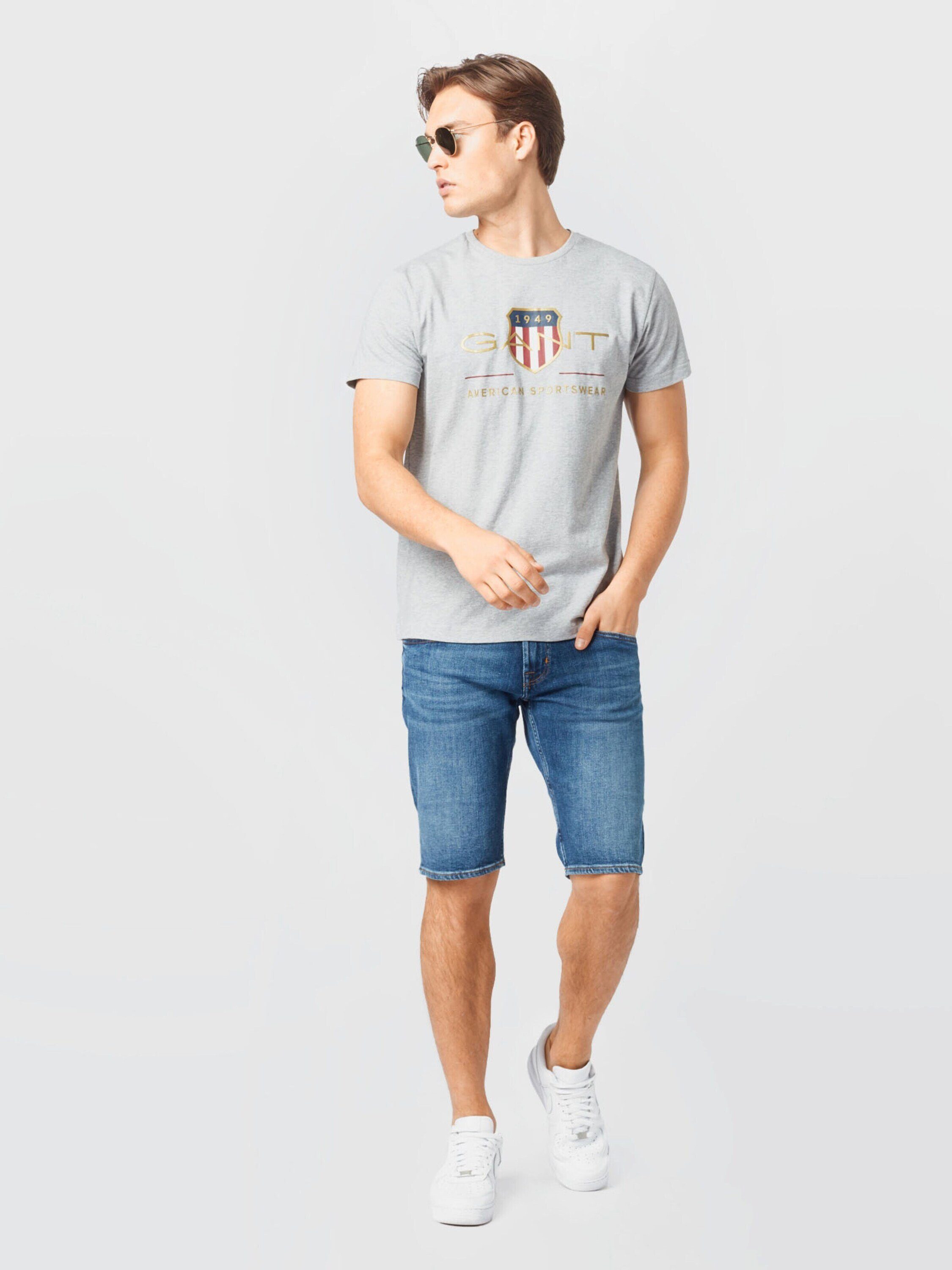 Grau (1-tlg) T-Shirt Gant